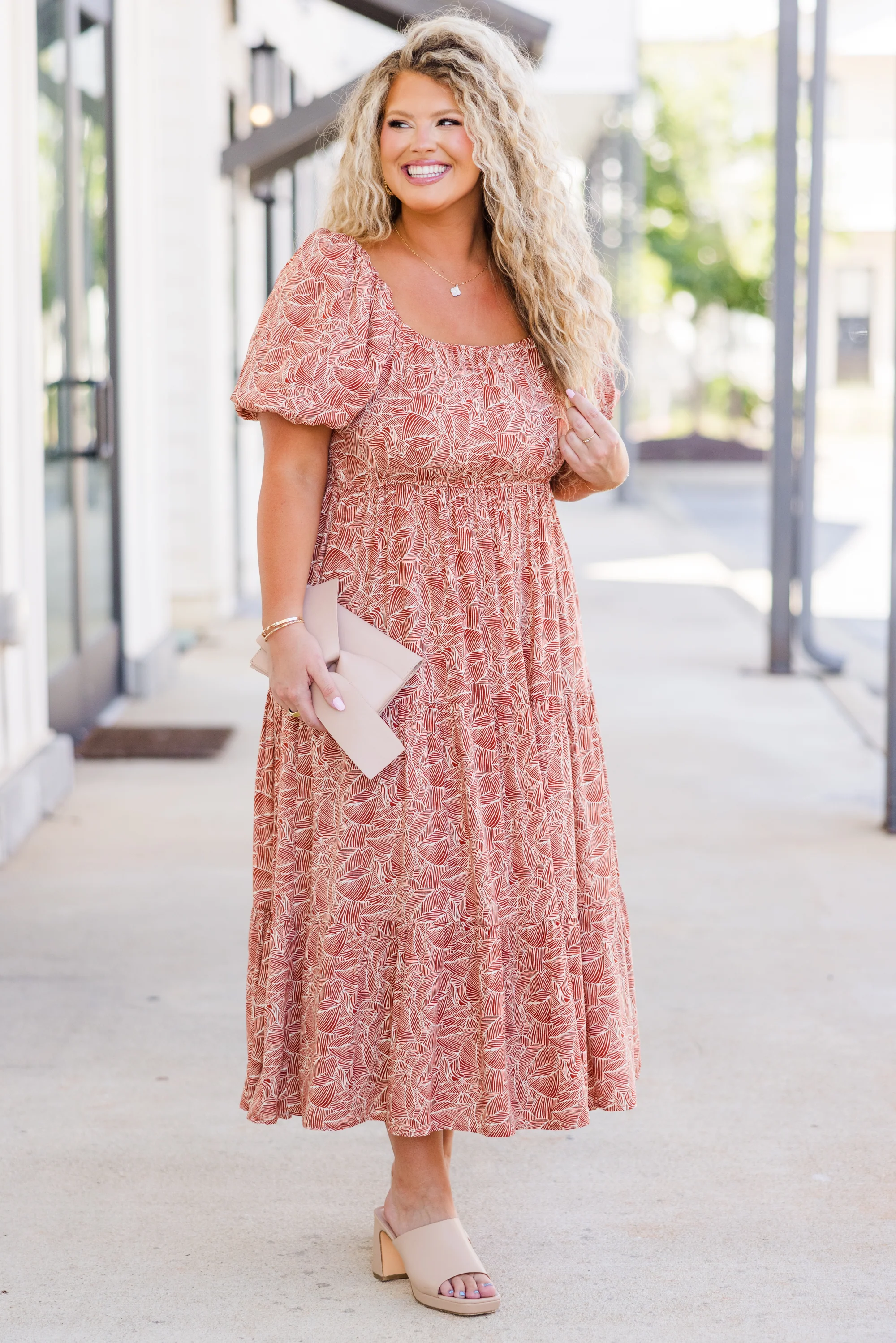 Give A Little Bit Midi Dress, Orange - Giverhouse