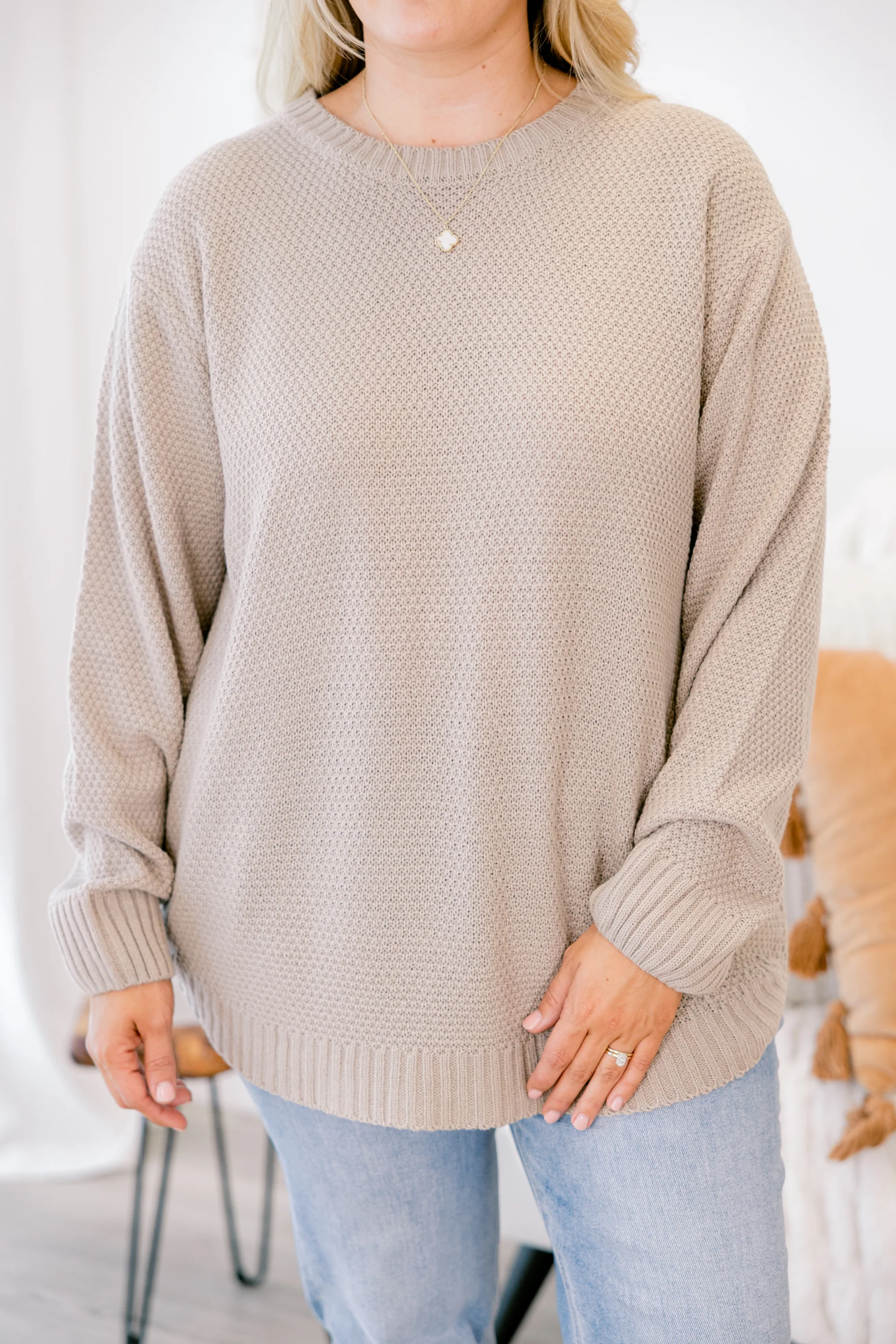 Fully Committed Sweater, Light Mocha - Giverhouse
