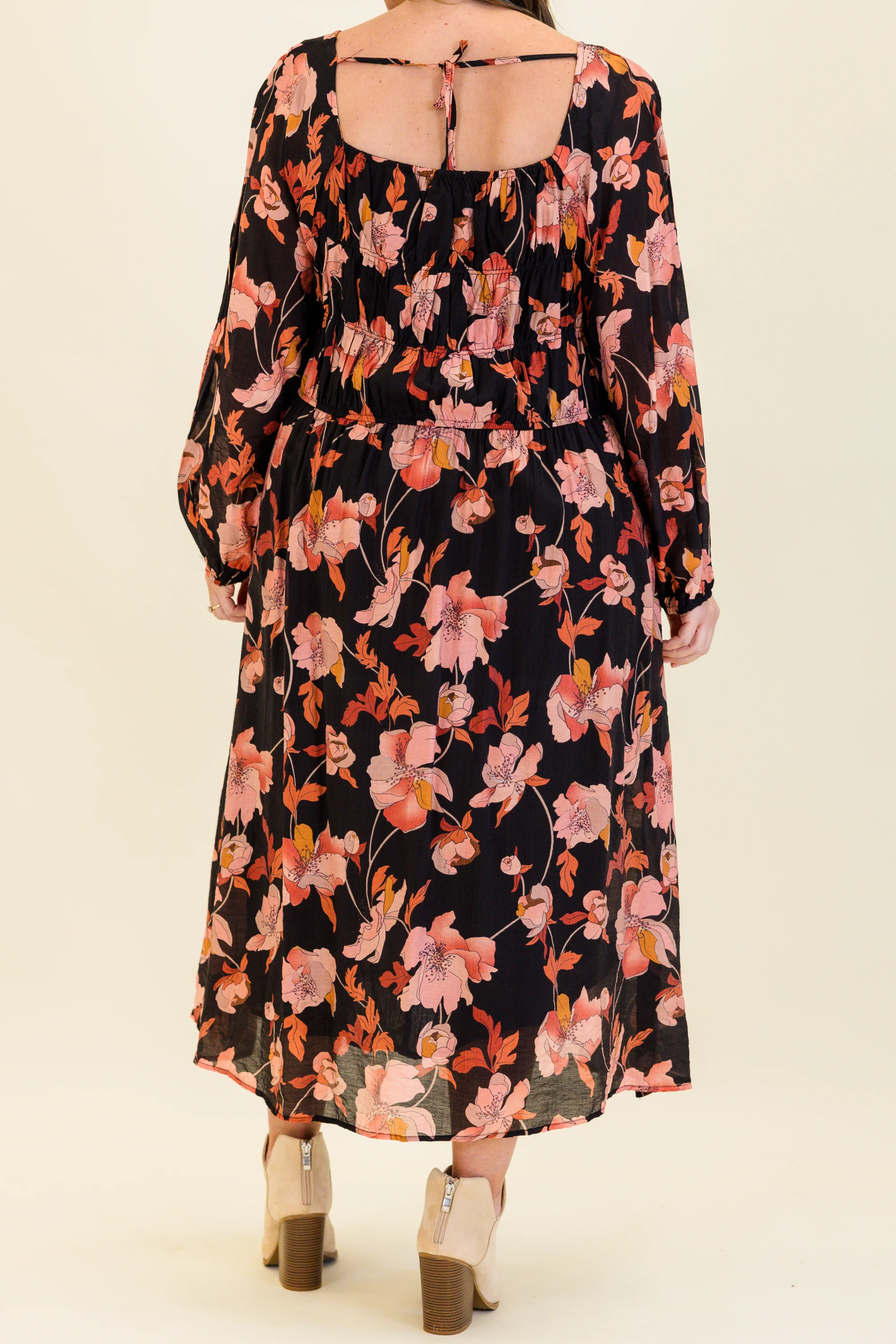 Never Too Early Midi Dress, Black - Giverhouse