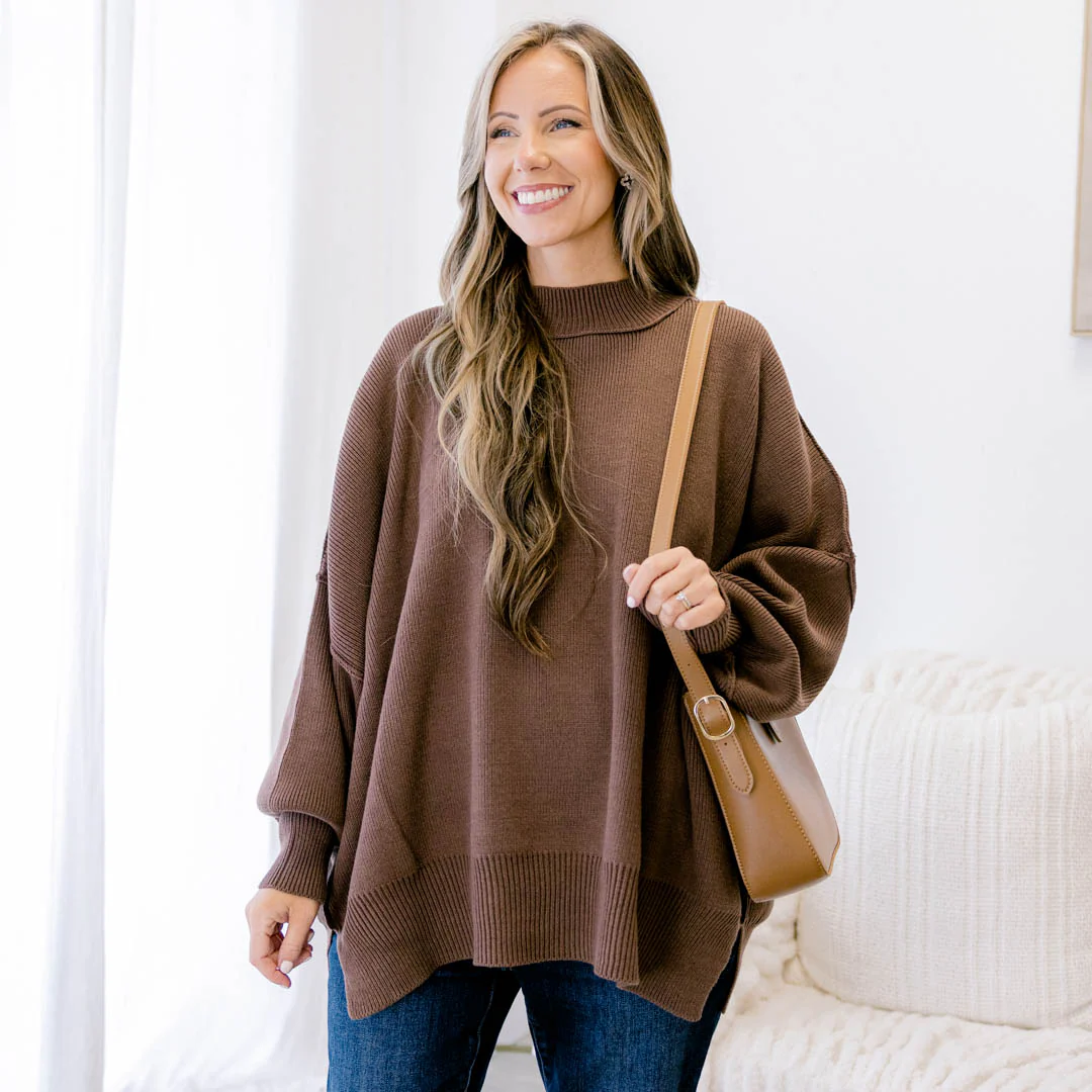 Perfectly Cozy Sweater, Brown - Giverhouse