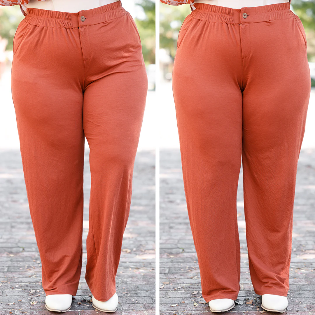 Sleek And Stylish Pants, Brick - Giverhouse