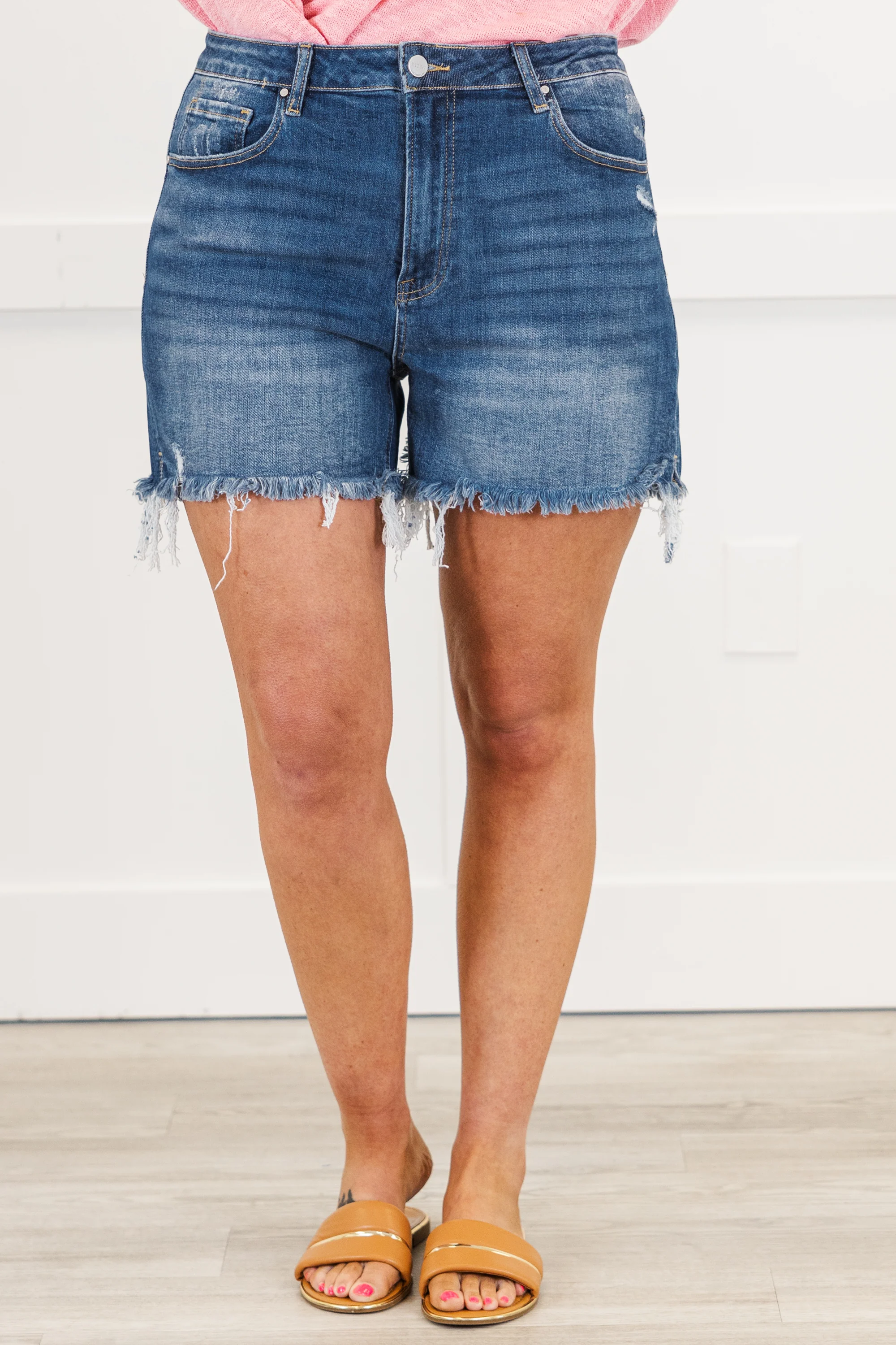 Meet You There Shorts, Medium Wash - Giverhouse