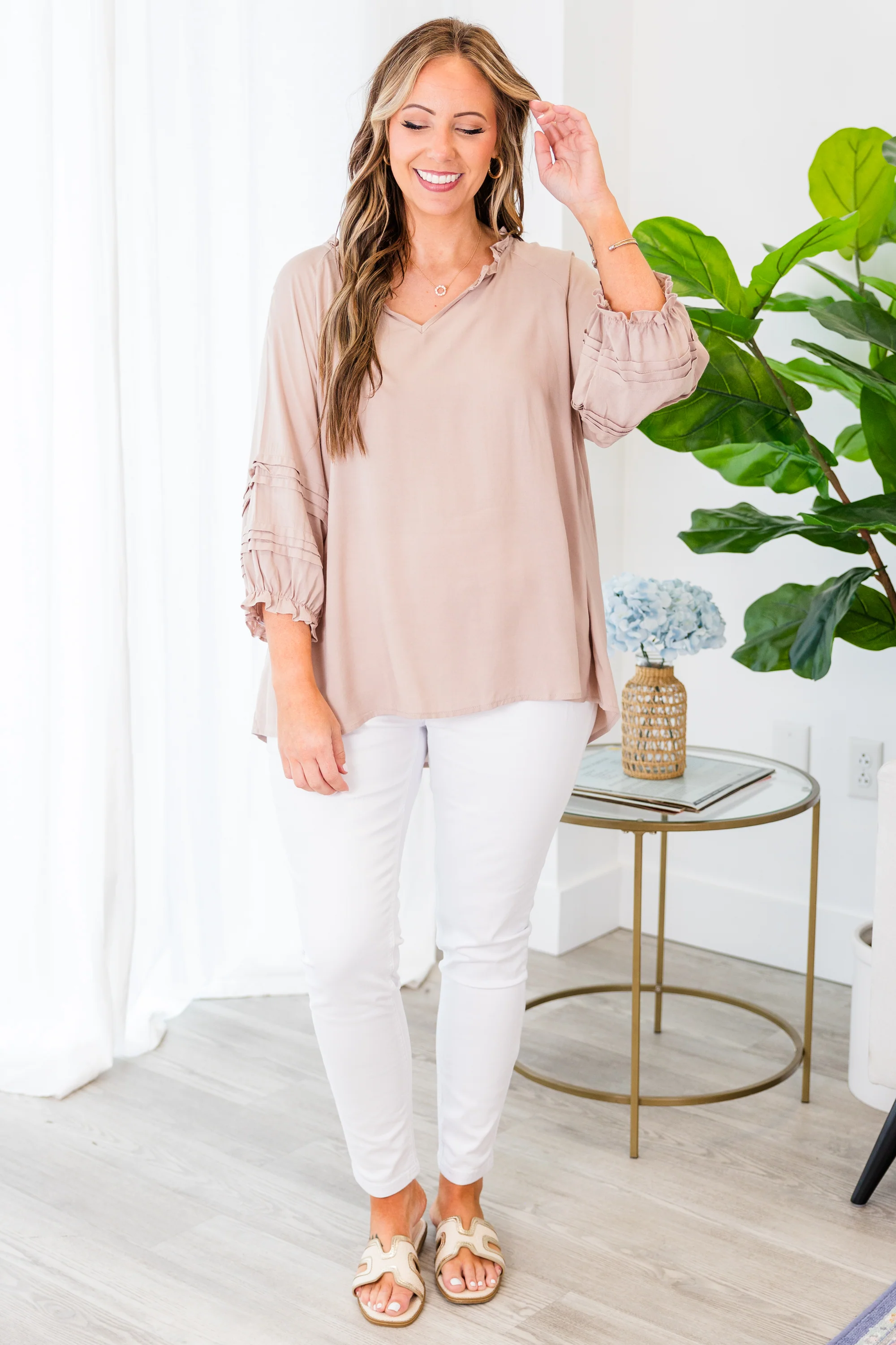 Almost Ready Top, Taupe - Giverhouse