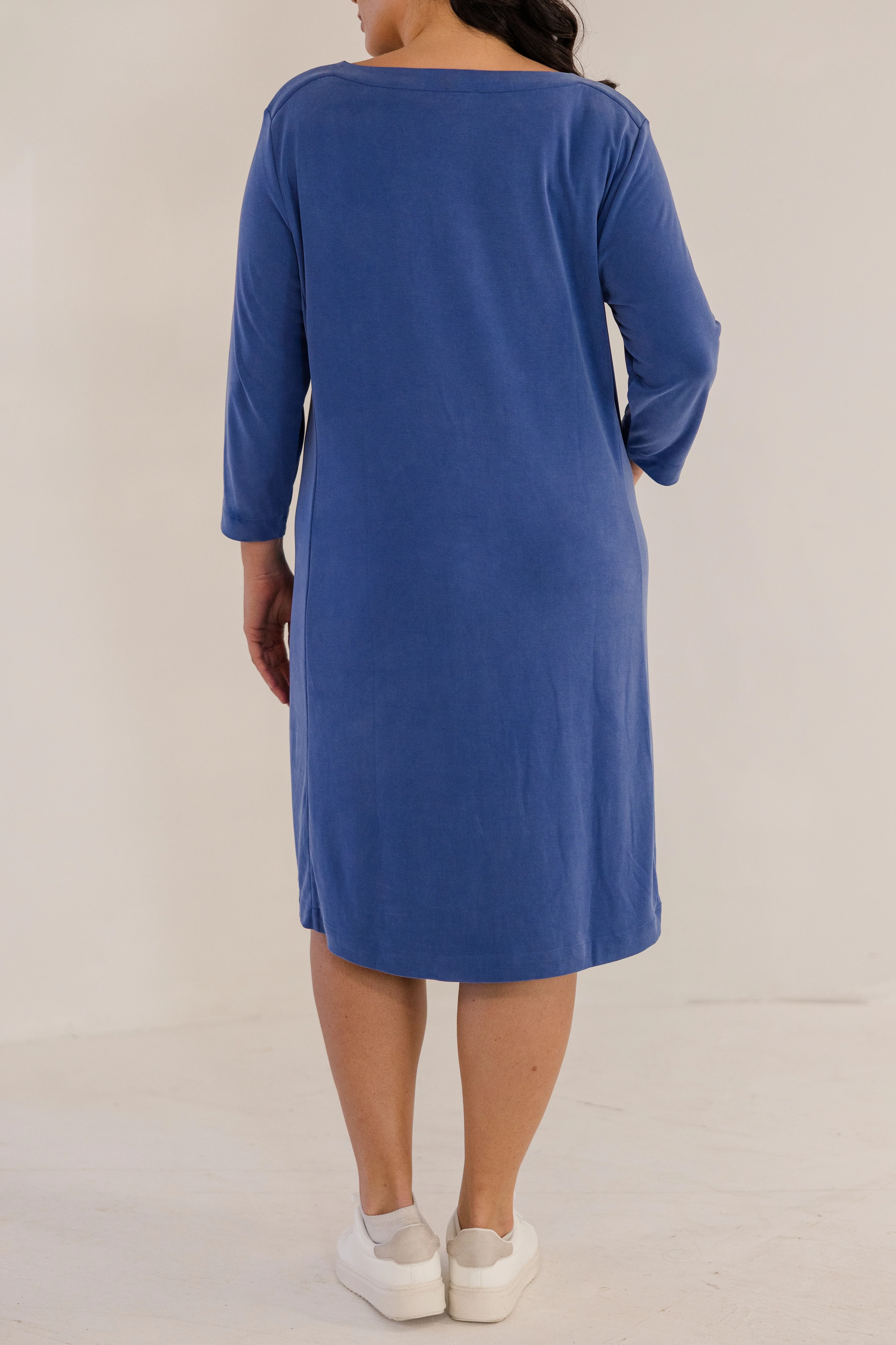 Audrey Boatneck Dress, Ombre Blue - Giverhouse
