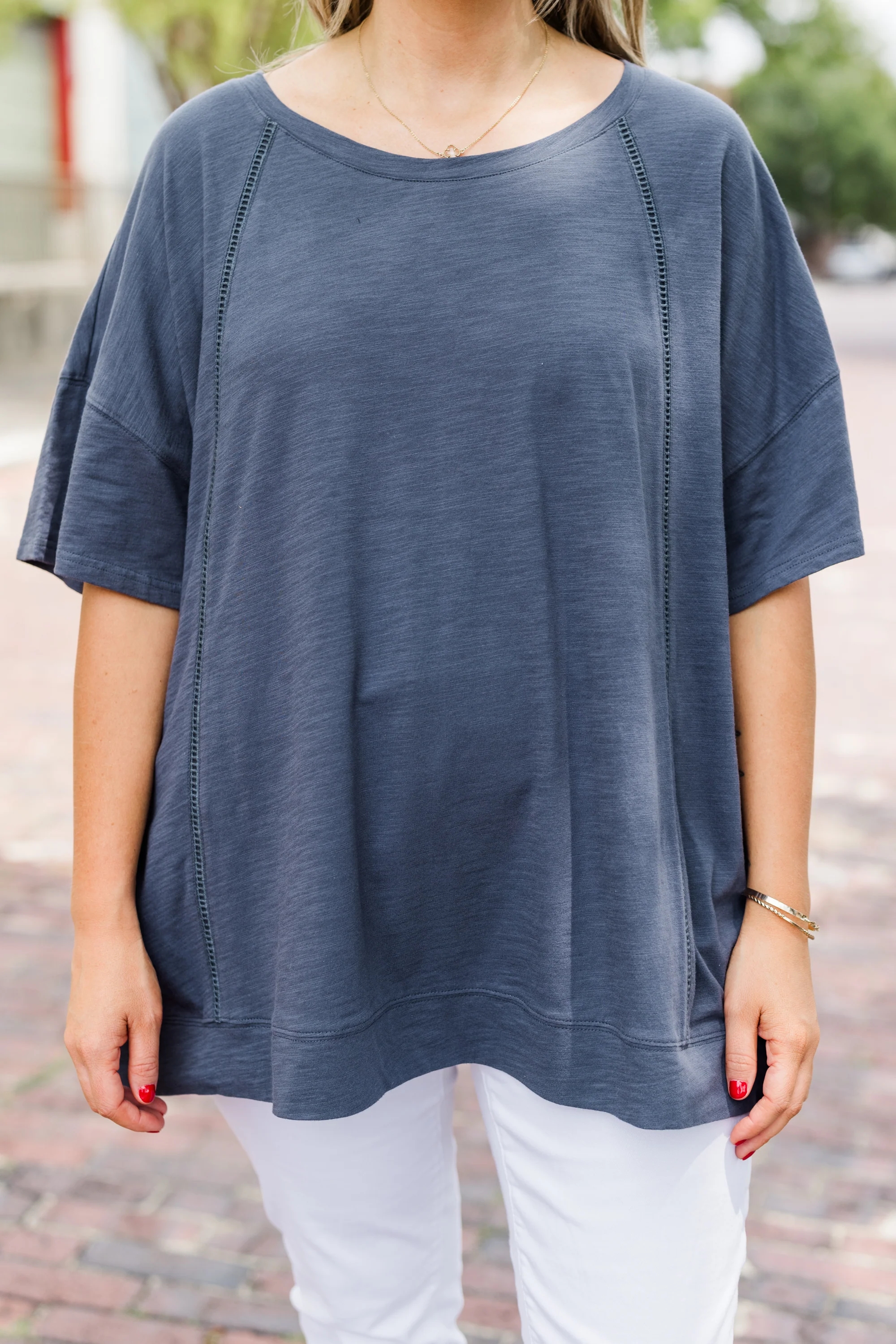 Always On the Go Top, Navy - Giverhouse