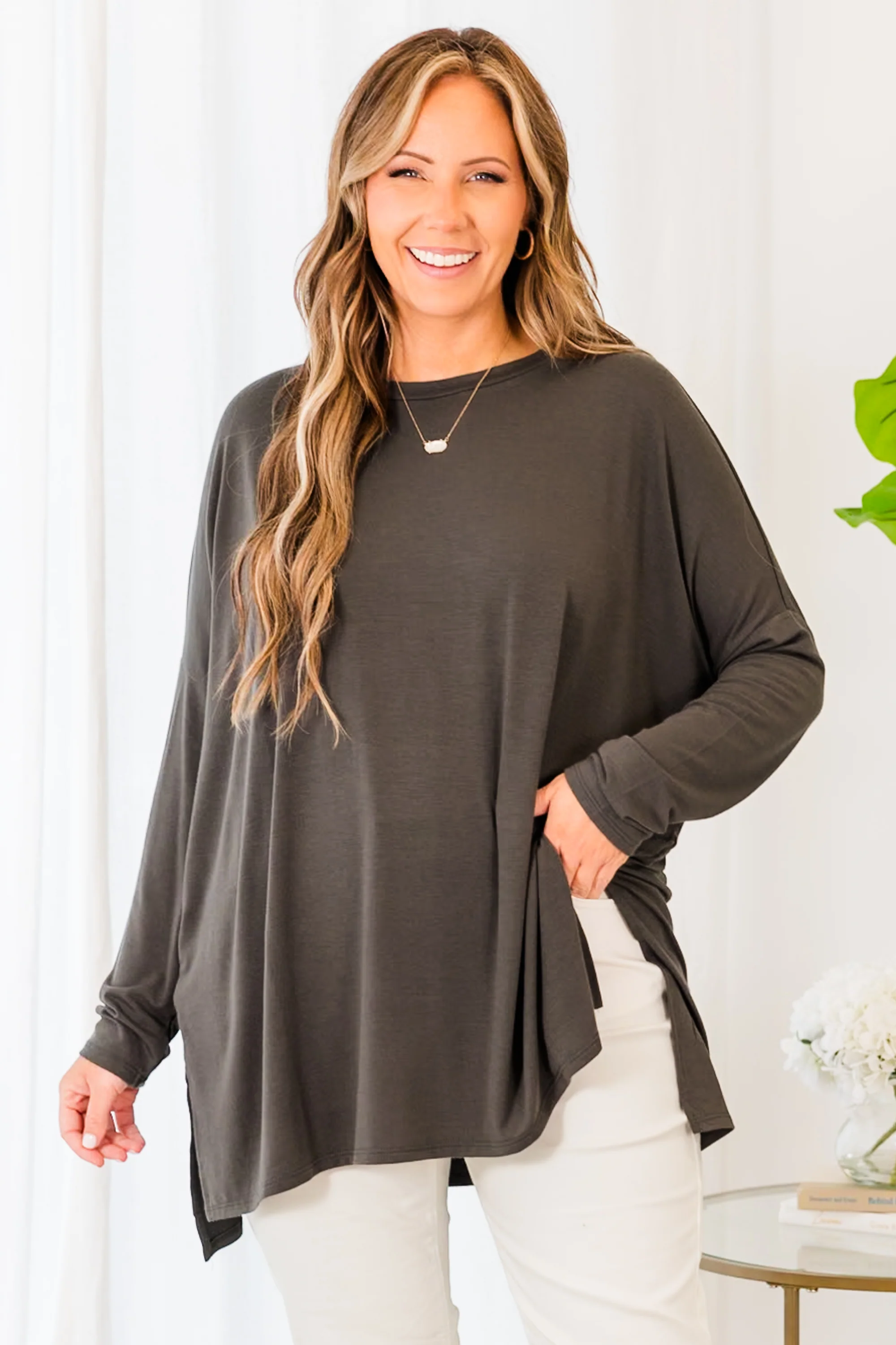 Time Well Spent Top, Ash Grey - Giverhouse