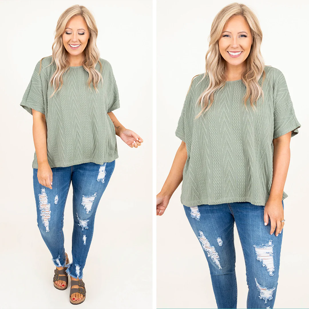 Timing Of Life Top, Olive - Giverhouse