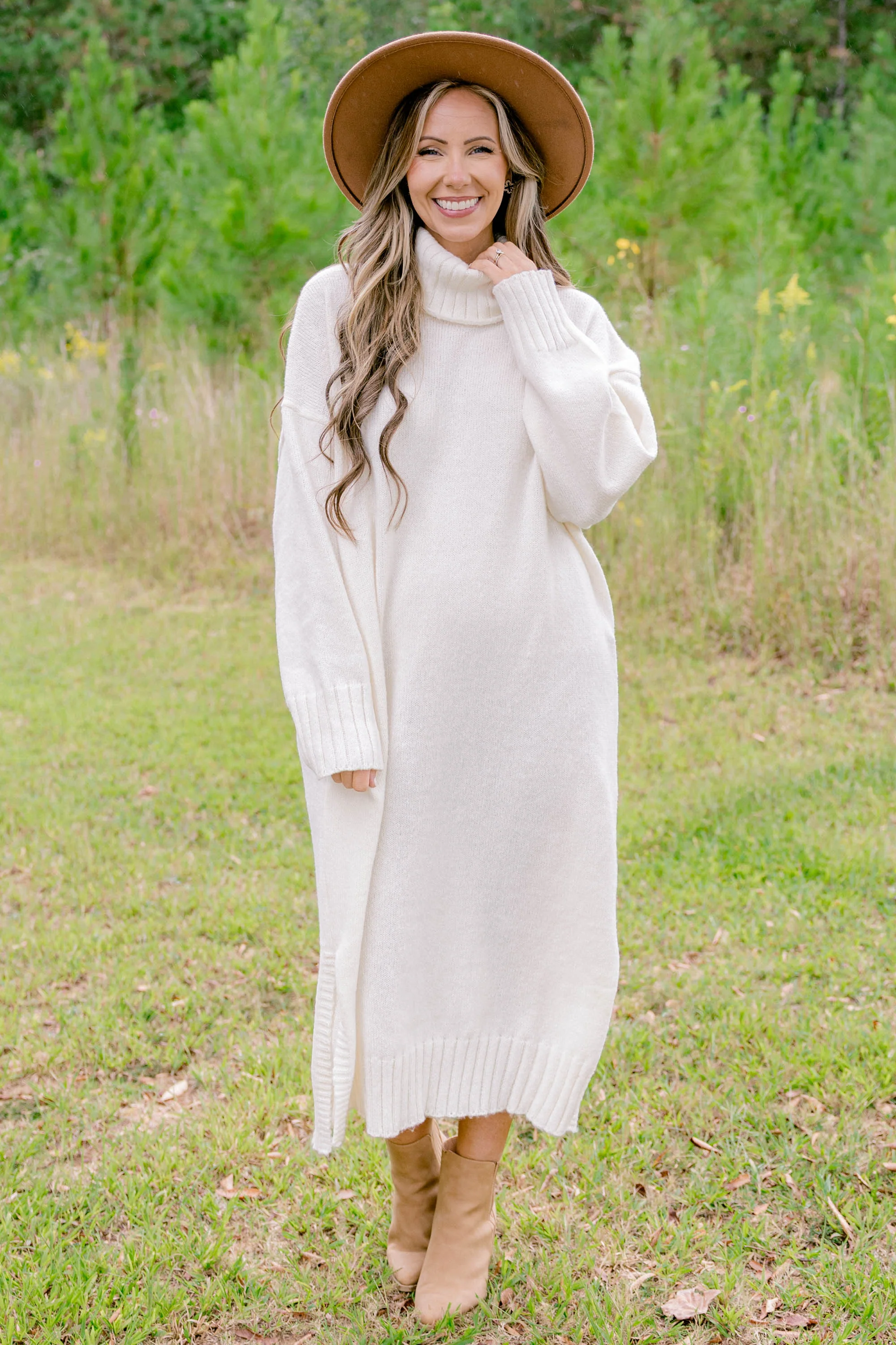 On The Mark Sweater Dress, Cream - Giverhouse