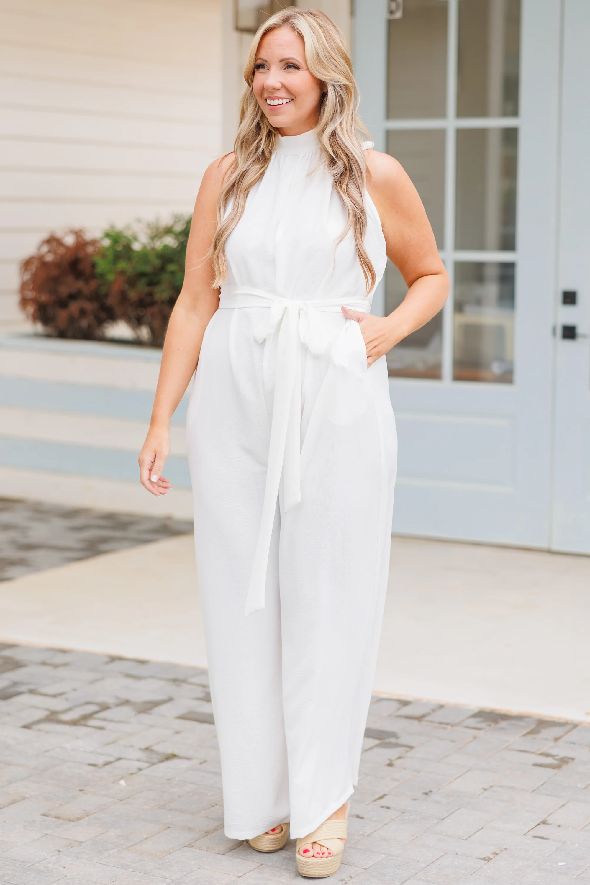 Beautiful Essence Jumpsuit, White - Giverhouse