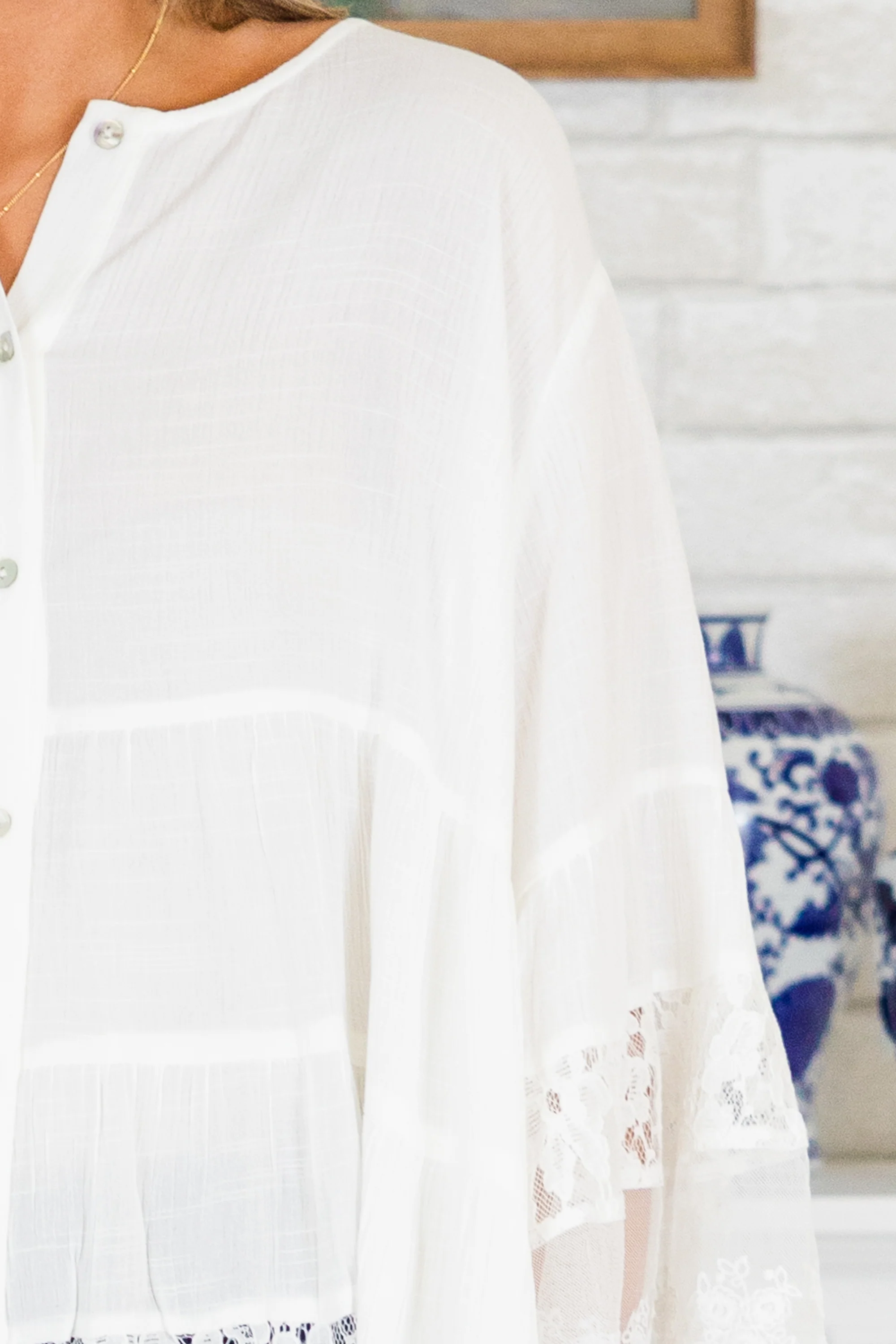 Don't Fail Me Now Blouse, Off White - Giverhouse