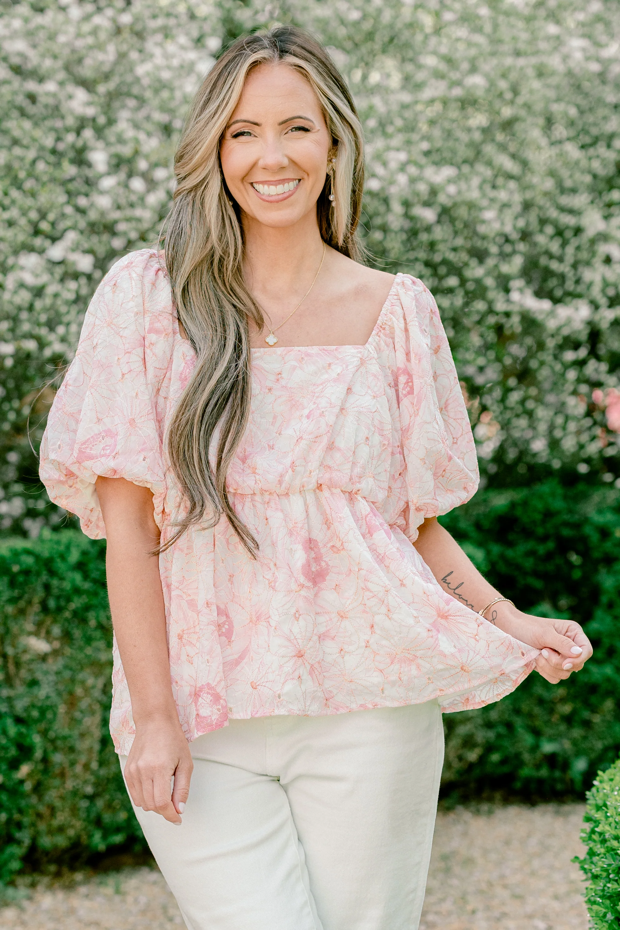 Spring Romance Top, Pink Floral - Giverhouse