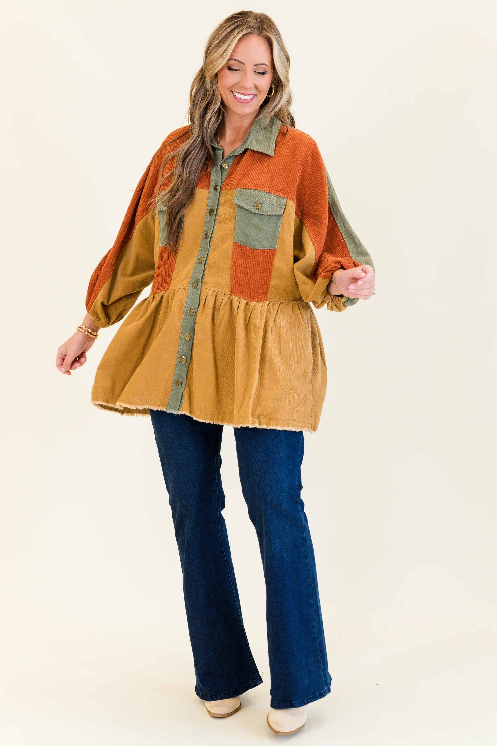 Harvest Hues Shacket, Rust Mix - Giverhouse