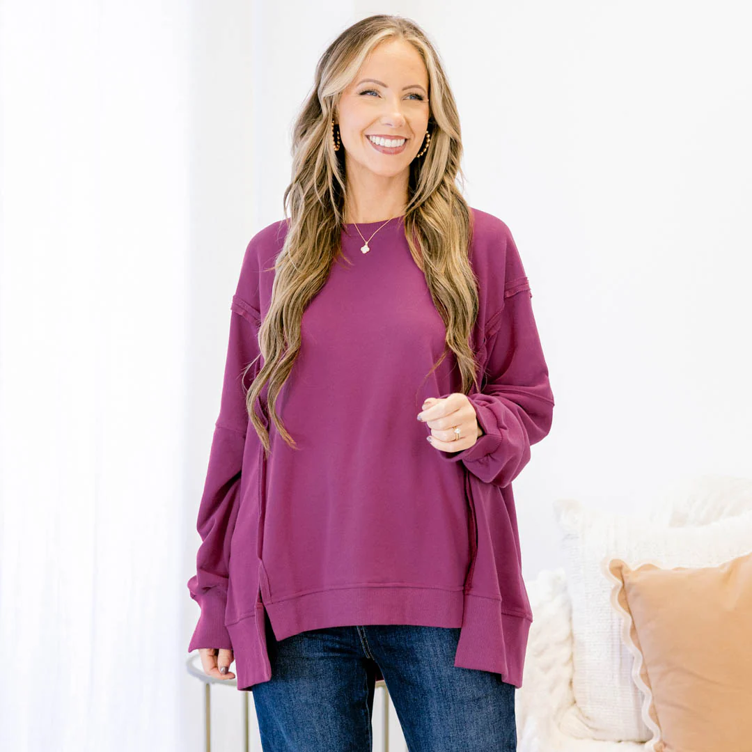 Sunset Glow Pullover, Magenta - Giverhouse