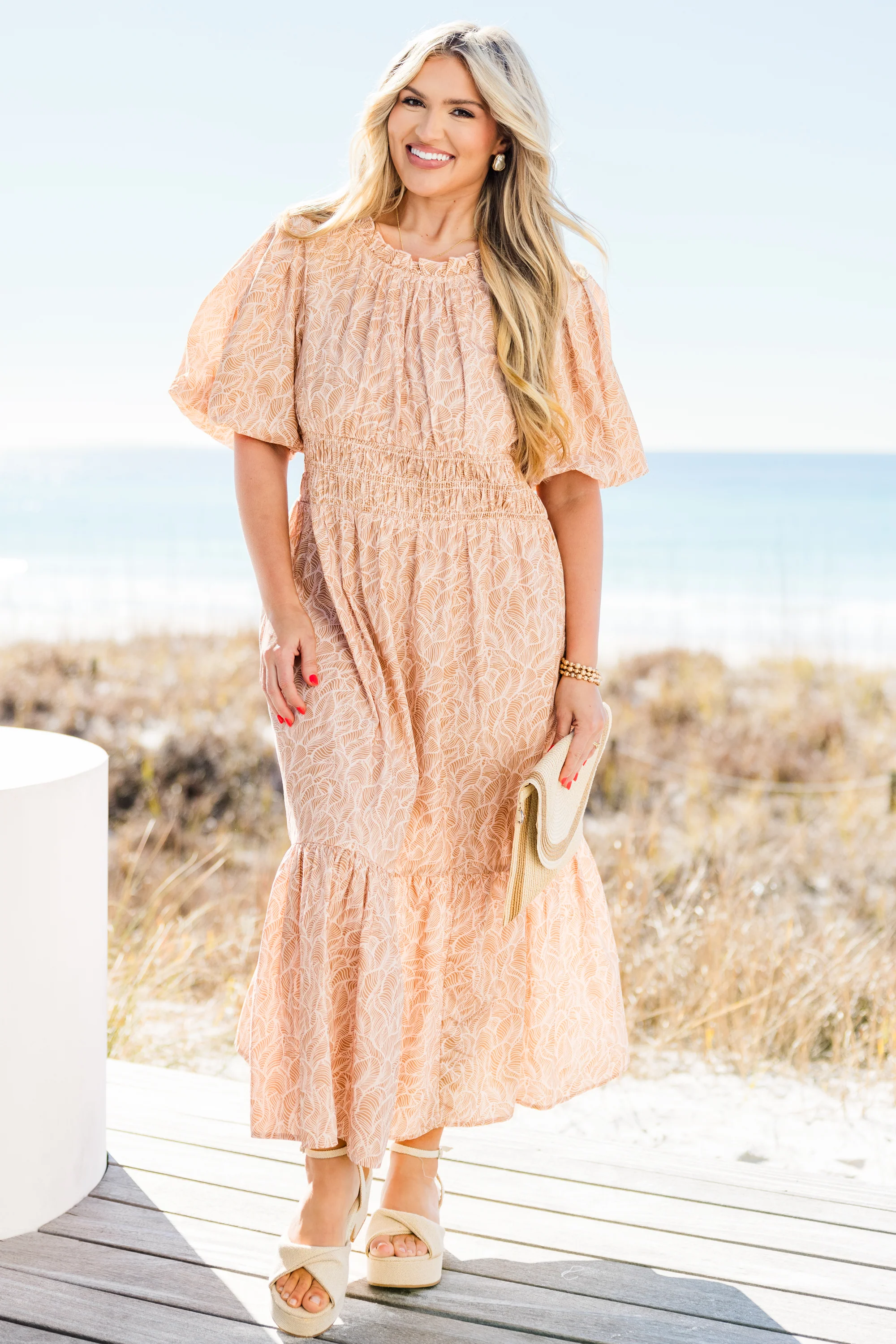 Sunlit Stroll Maxi Dress, Taupe - Giverhouse