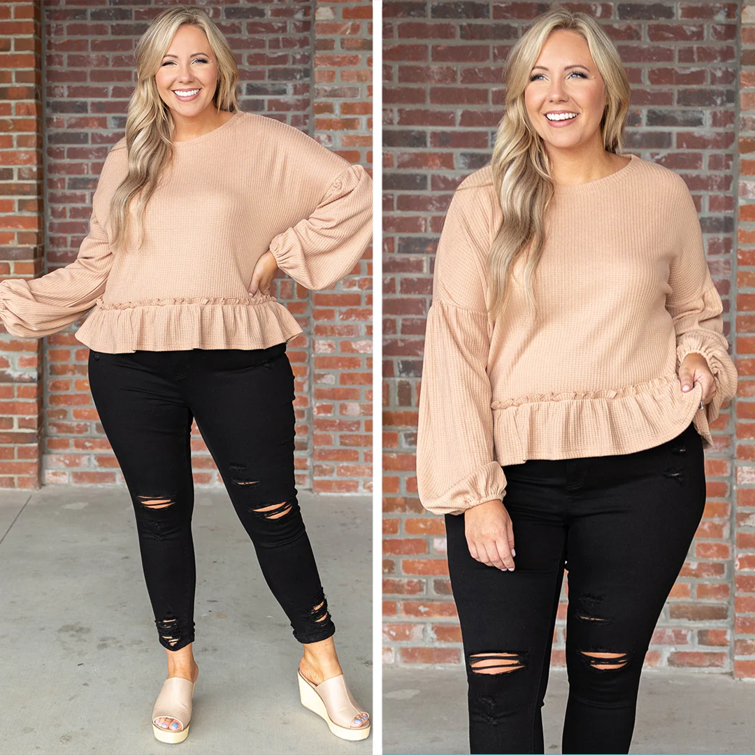 Clever Ways Top, Taupe - Giverhouse