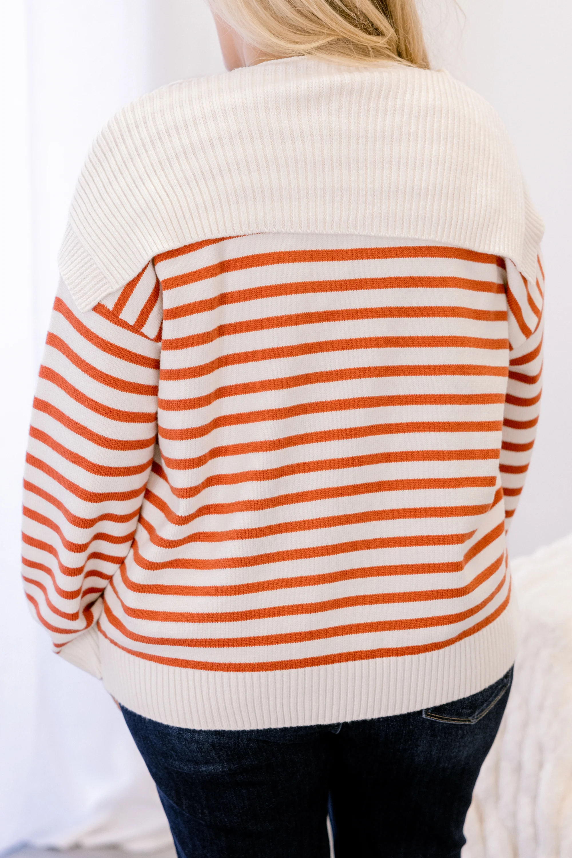 Smiling Through It All Sweater, Rust-Cream - Giverhouse