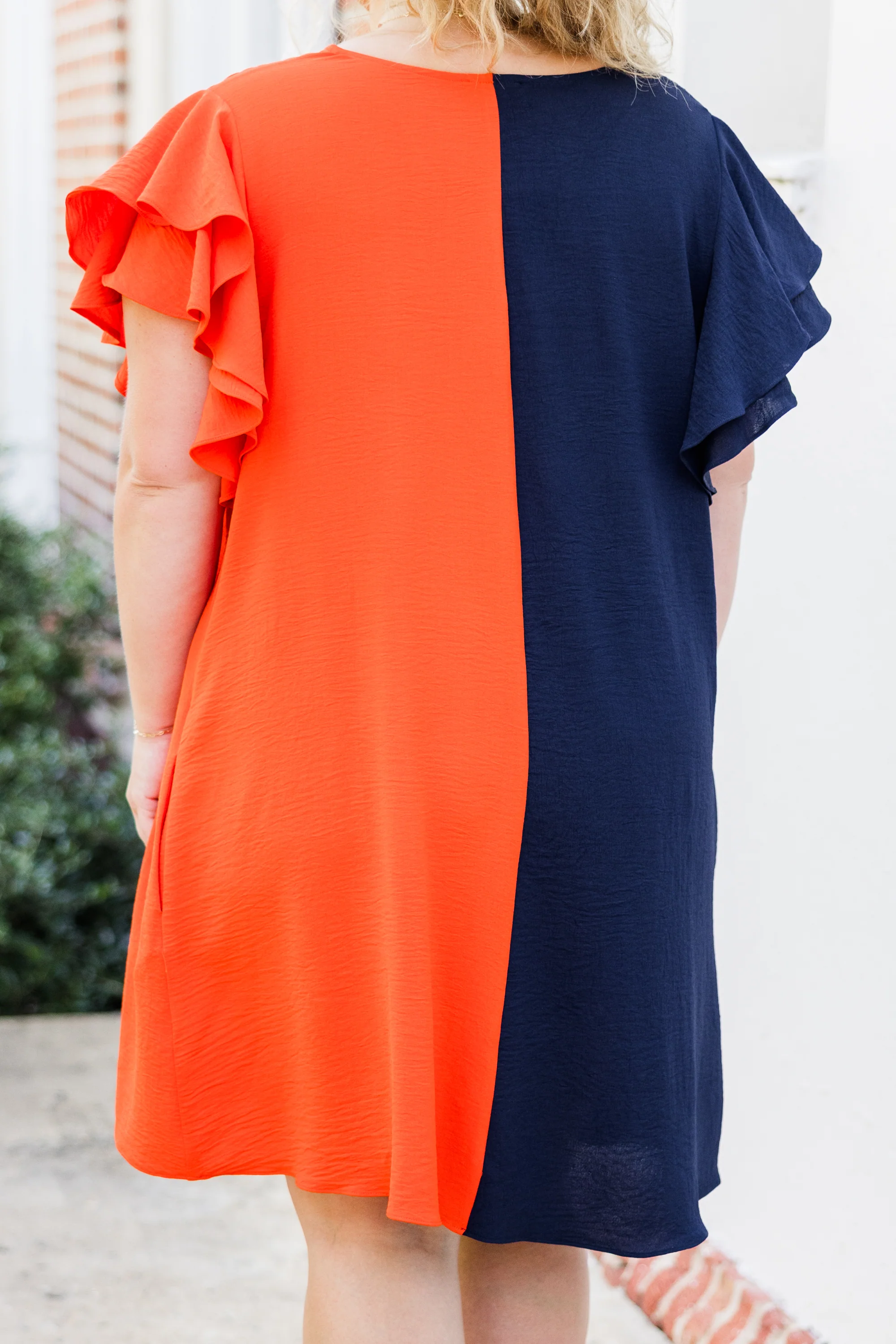 Saturday Best Dress, Navy-Orange - Giverhouse