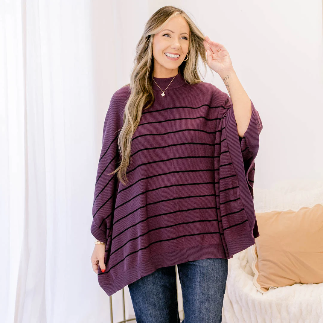 Warm Hugs Poncho, Purple - Giverhouse