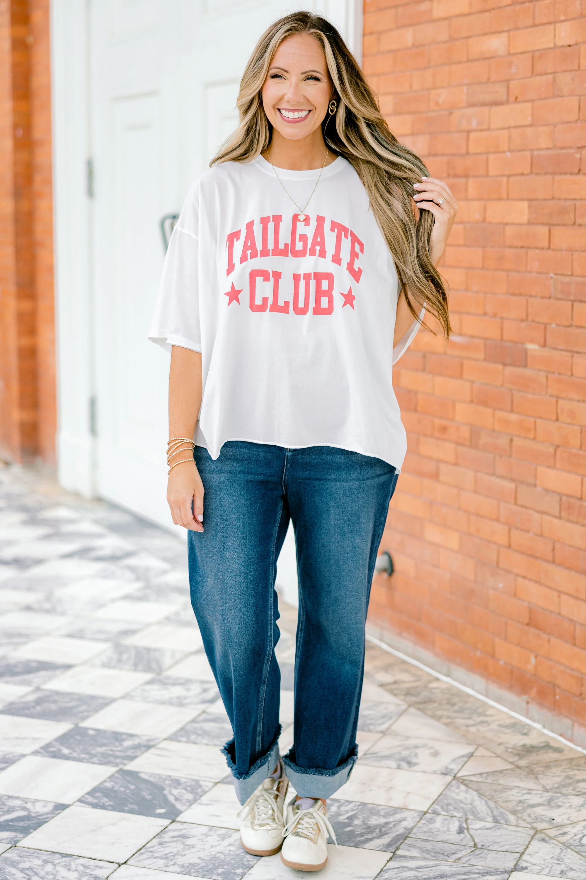 Ready For The Tailgate Vintage Wash Tee, White - Giverhouse