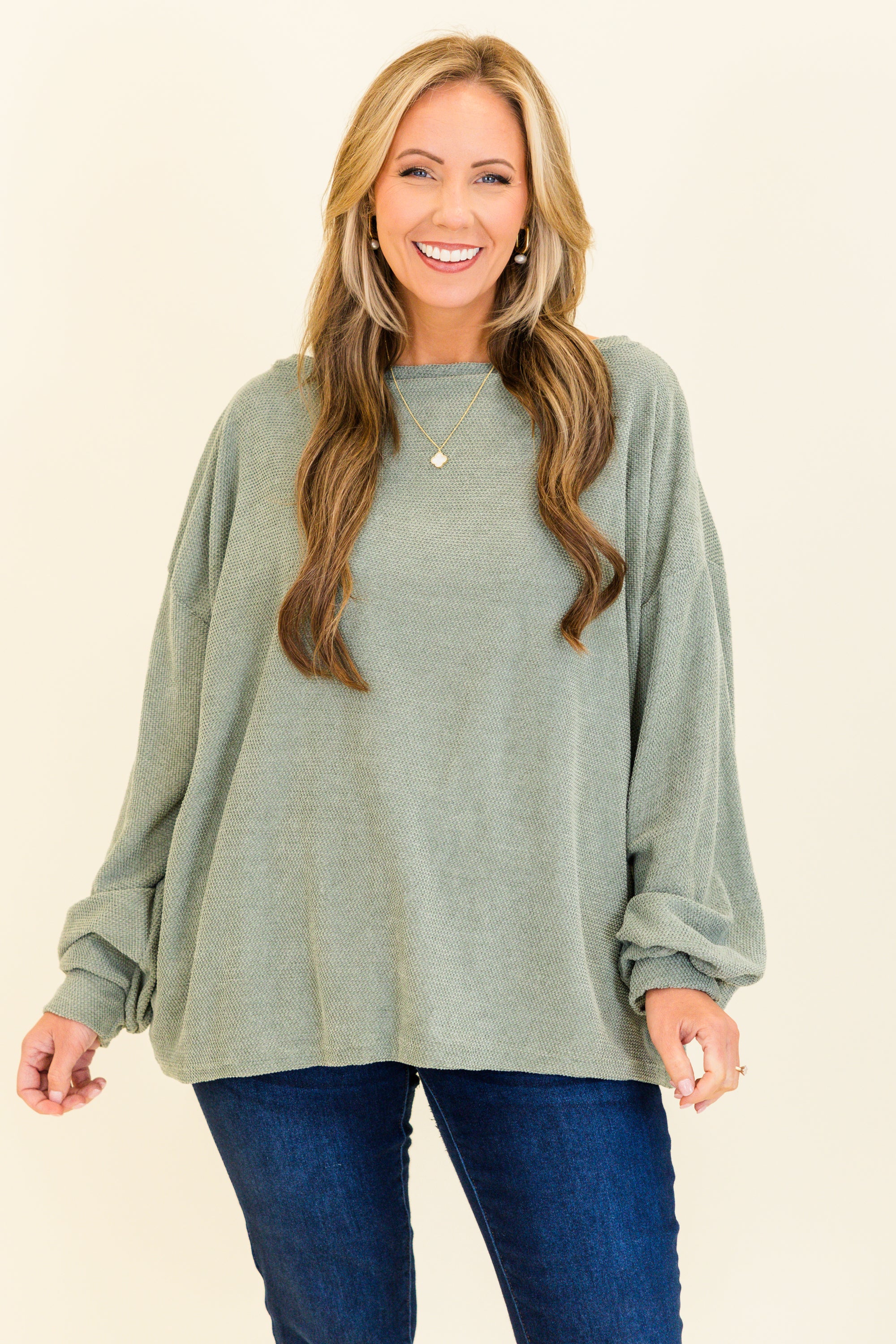 Suave Sweetheart Top, Sage - Giverhouse