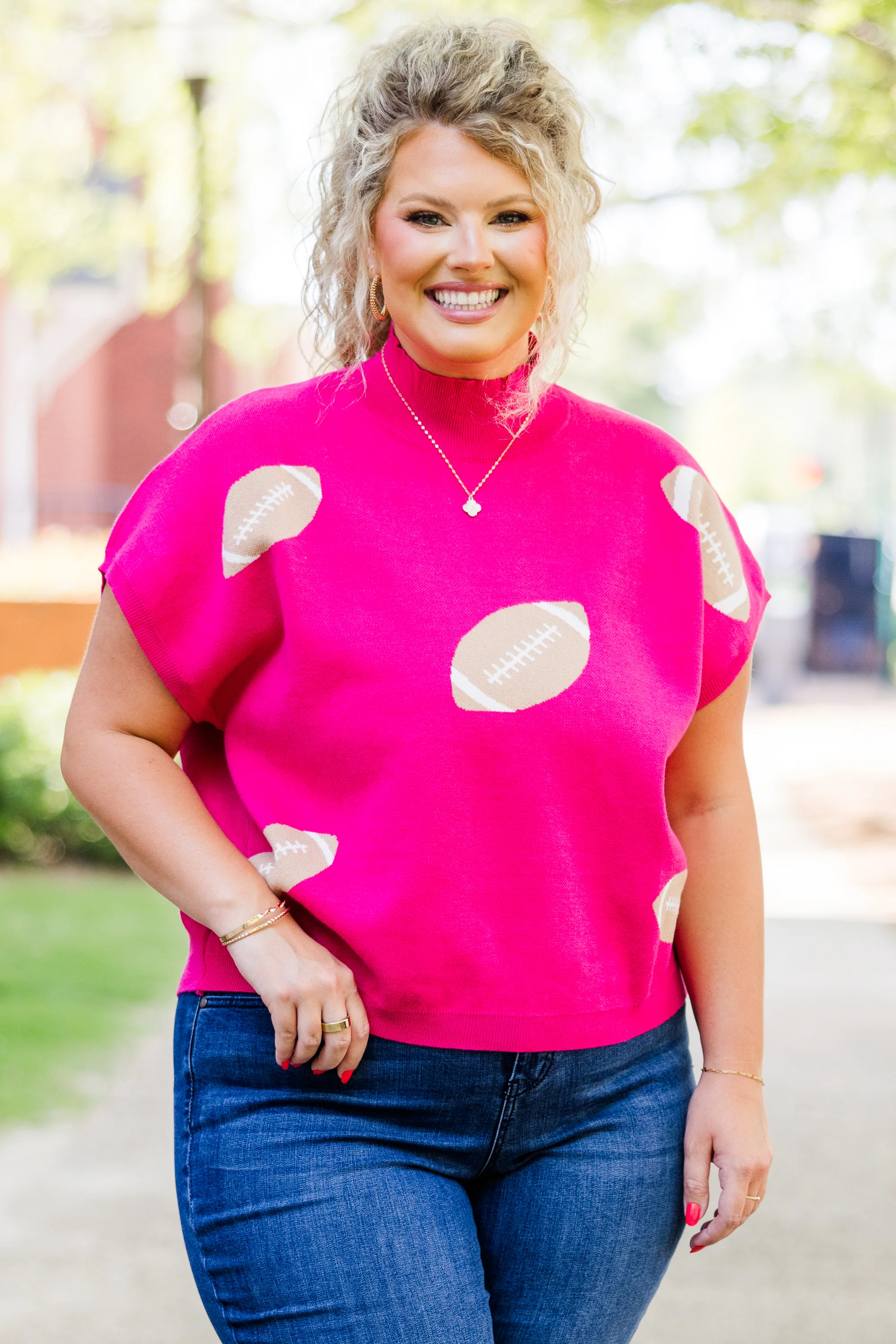 Football Mama Sweater, Pink - Giverhouse