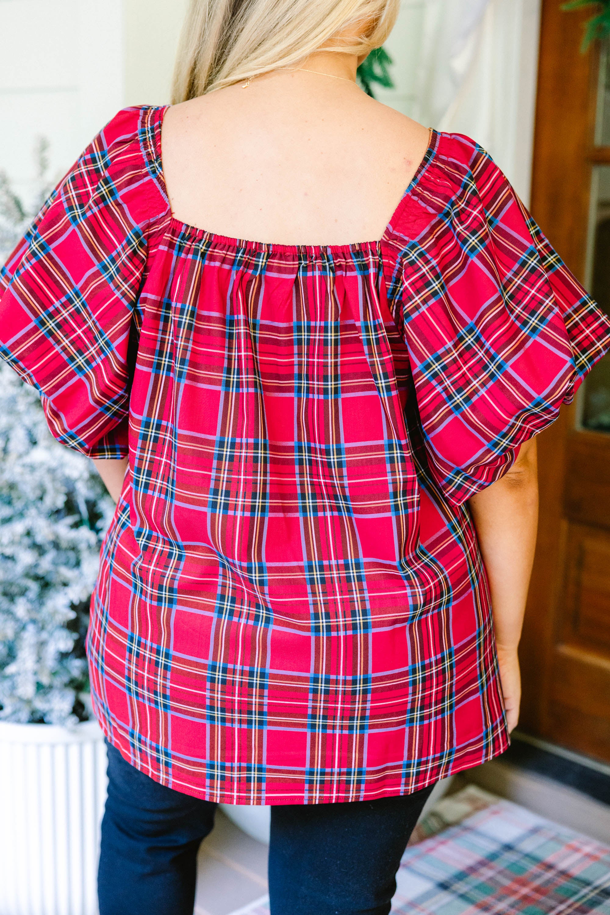 Cozy Love Top, Red Plaid - Giverhouse