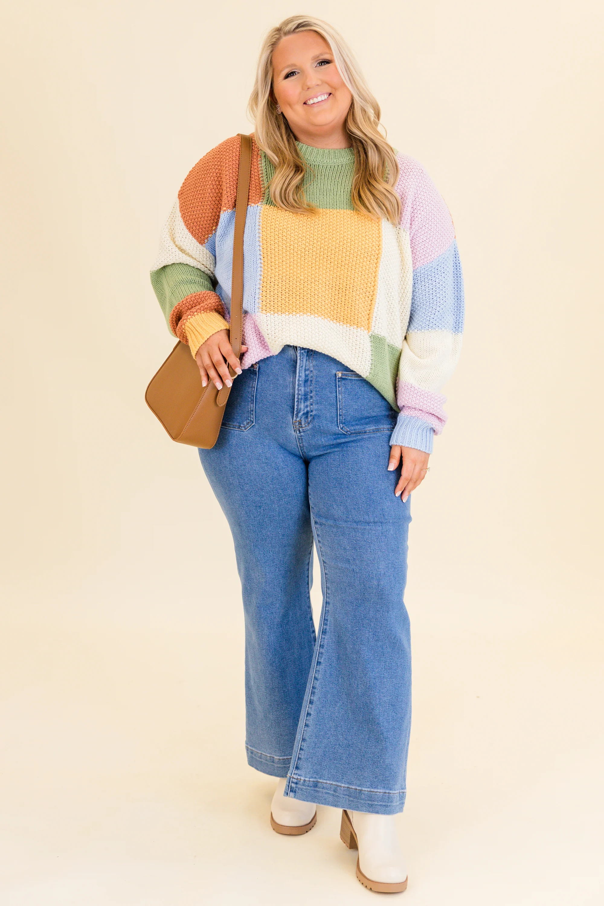 Block and Back Sweater, Multi - Giverhouse