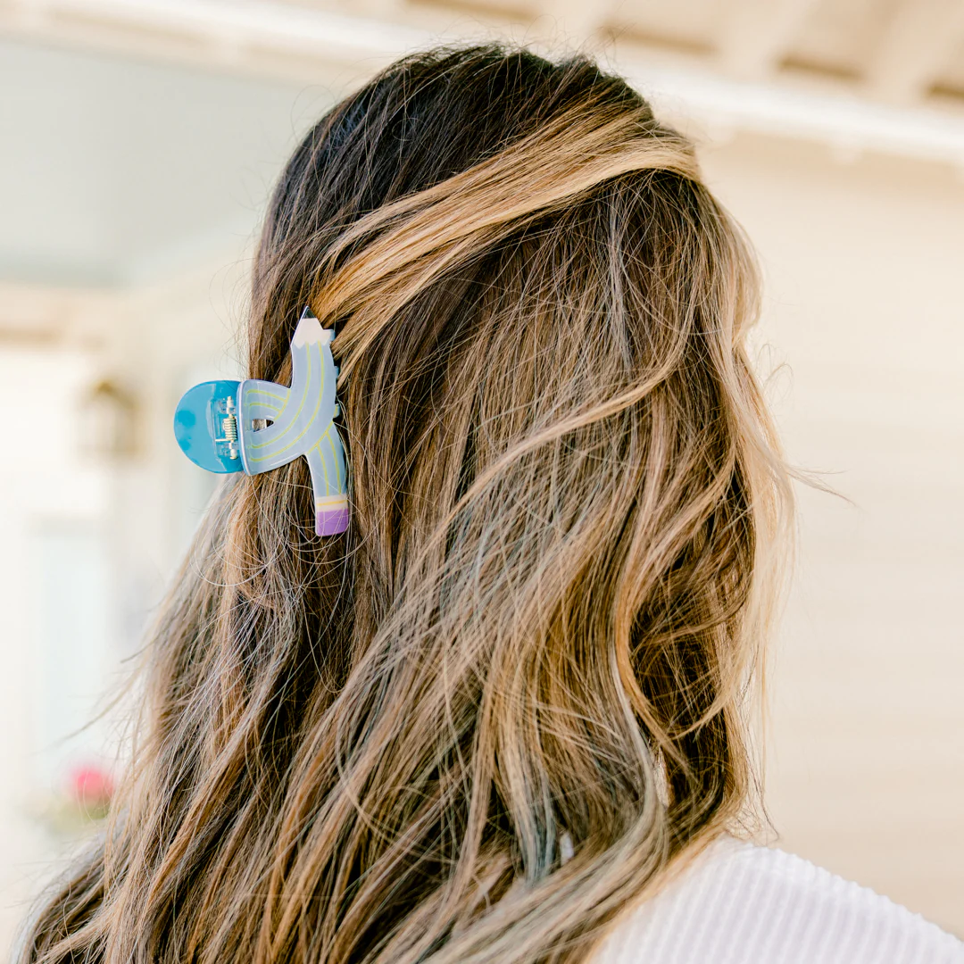 Scribble Your Way Hair Clip, Blue - Giverhouse