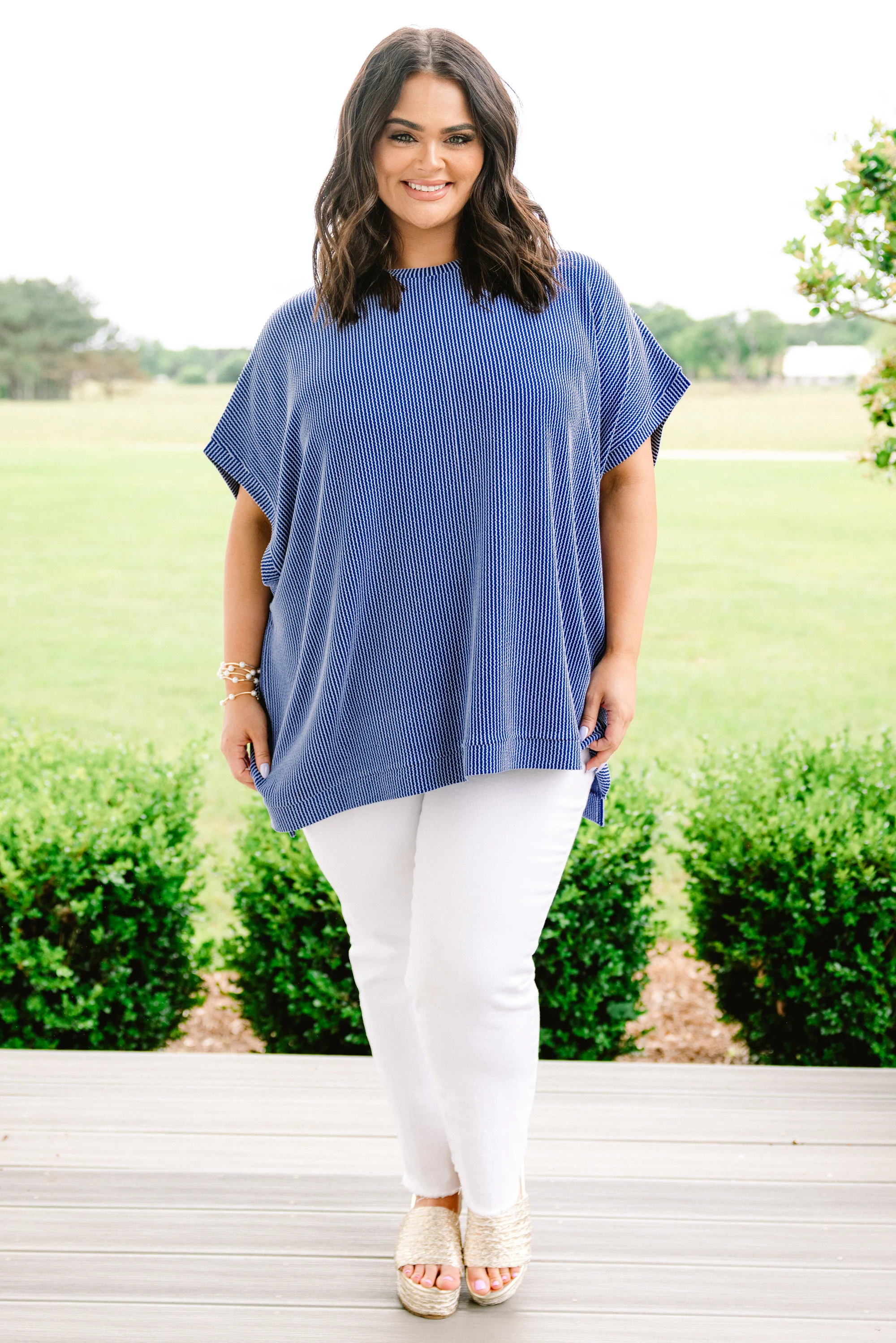 All About Knits Top, Dark Blue - Giverhouse