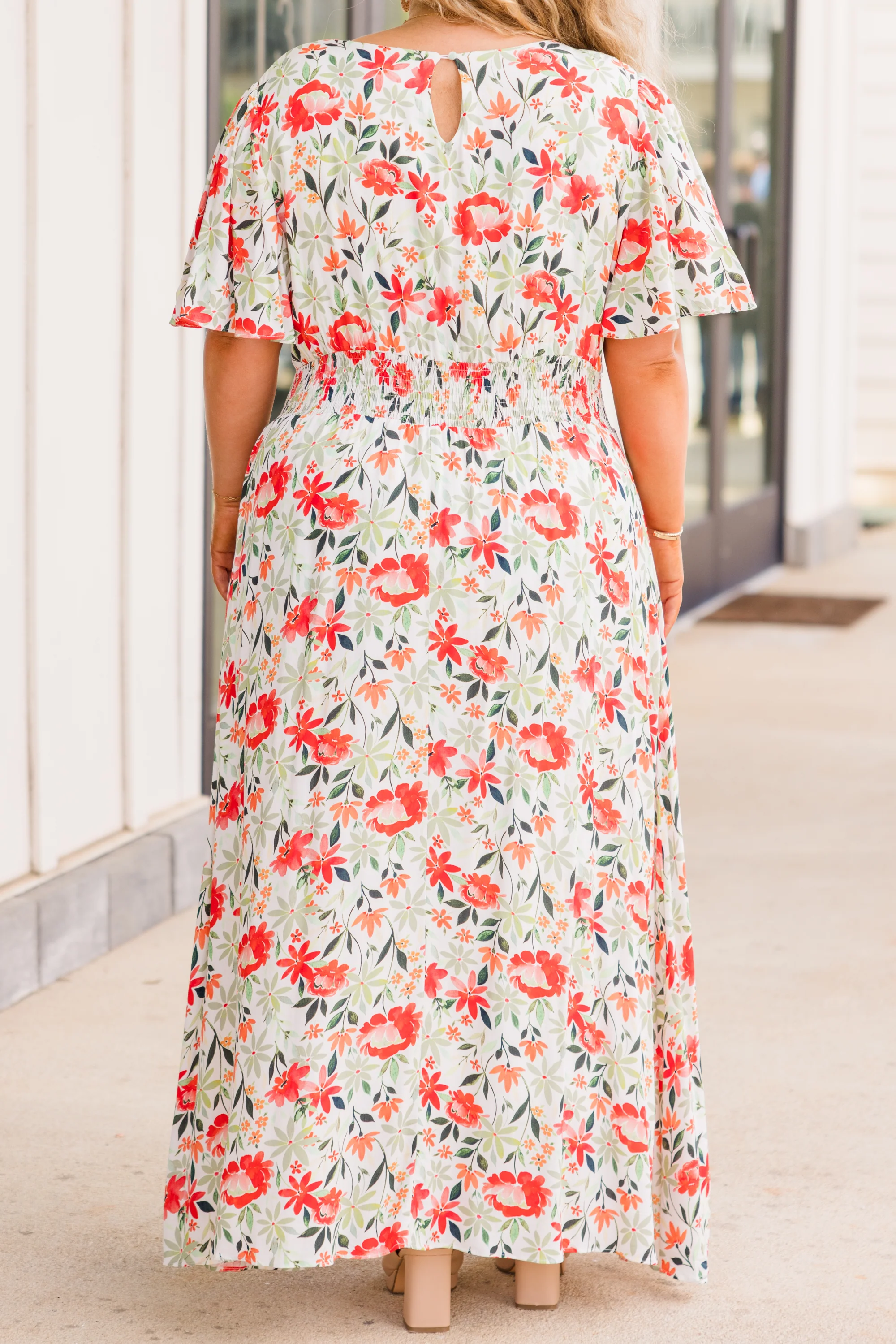 Stop And Smell The Flowers Maxi Dress, Red - Giverhouse