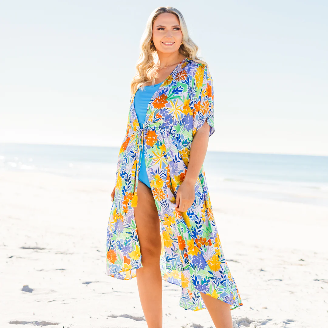 Building Sand Castles Kimono, Royal Multi - Giverhouse
