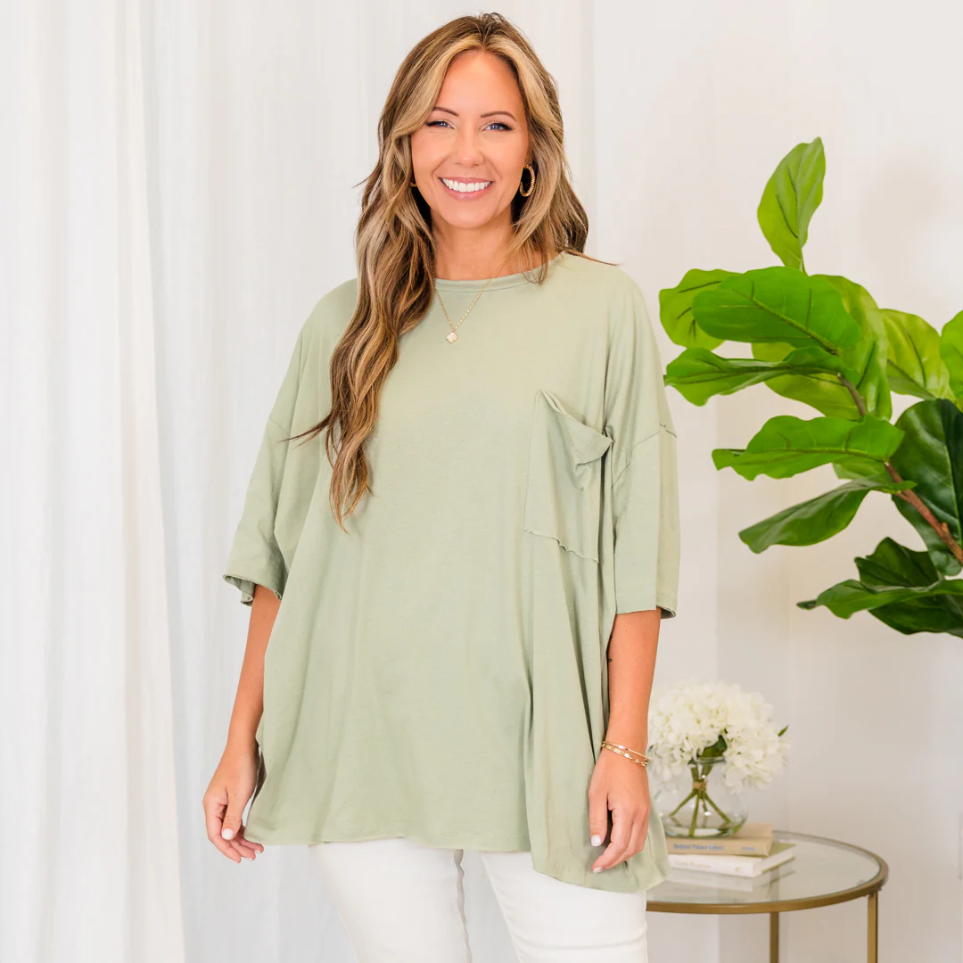 It Comes Naturally Top, Light Sage - Giverhouse