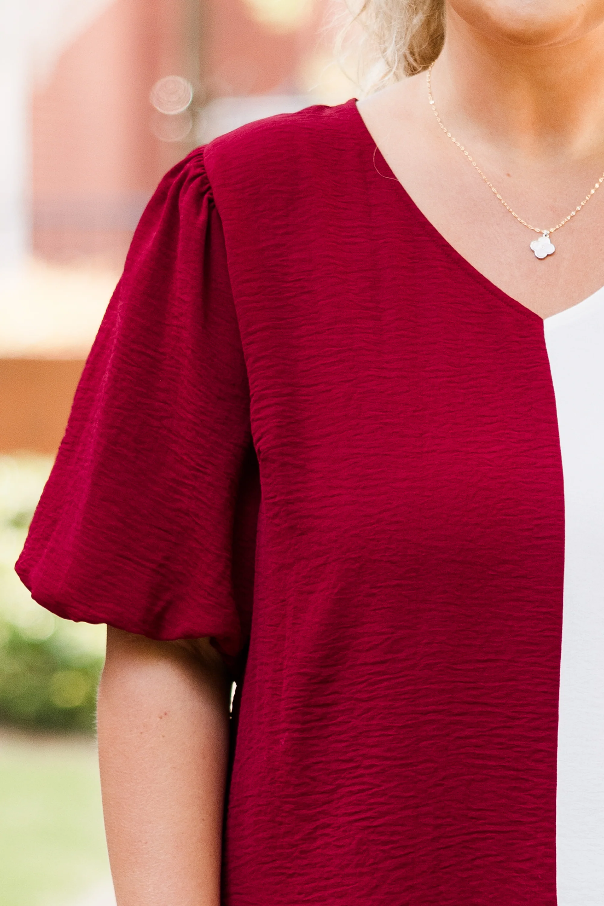 Sideline Sweetheart Top, Crimson-White - Giverhouse
