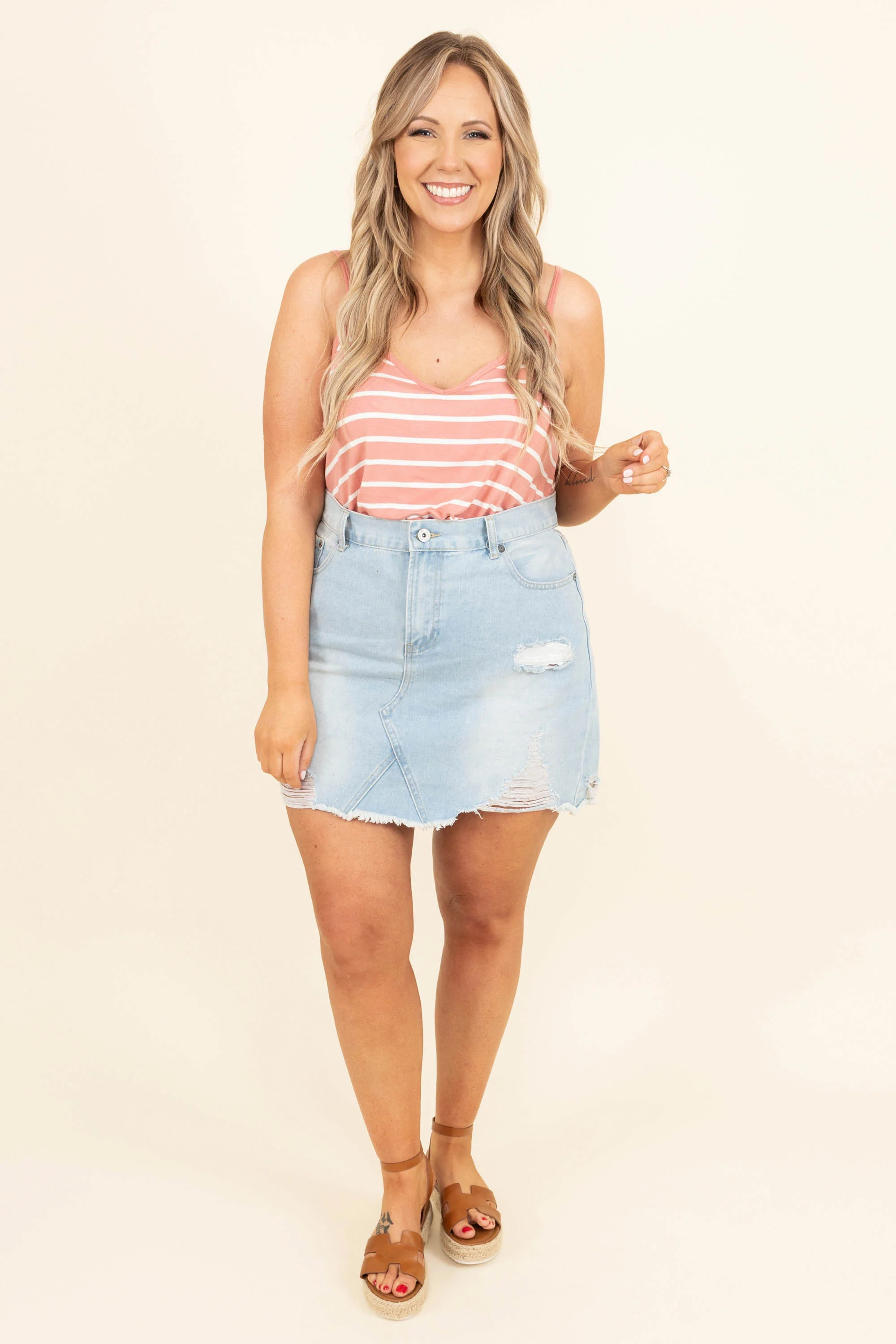 Rhythm Of Love Skirt, Light Denim - Giverhouse