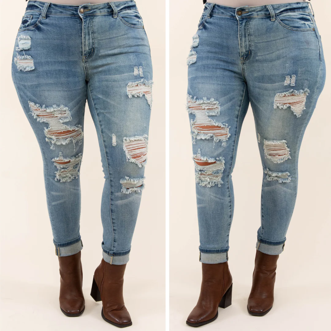 Go Explore Boyfriend Jeans, Medium Wash - Giverhouse