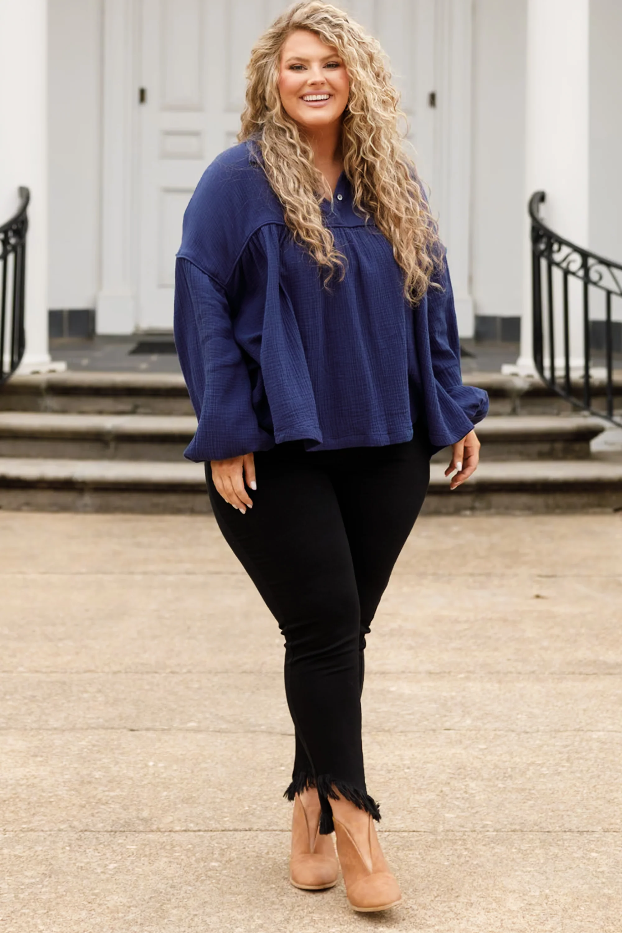 Actions Speak Louder Top, Blue - Giverhouse