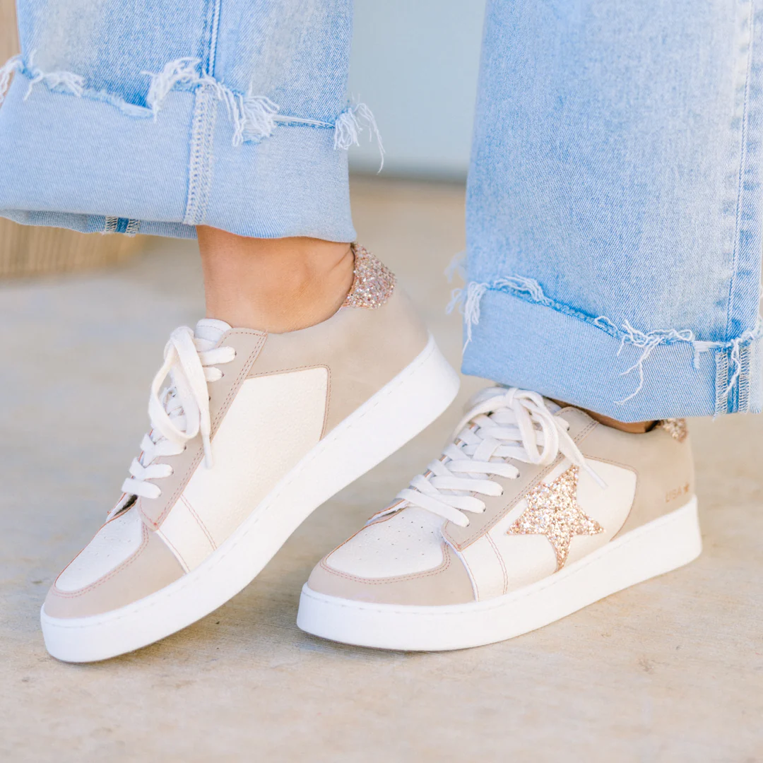 Take The Chance Sneakers, Gold - Giverhouse