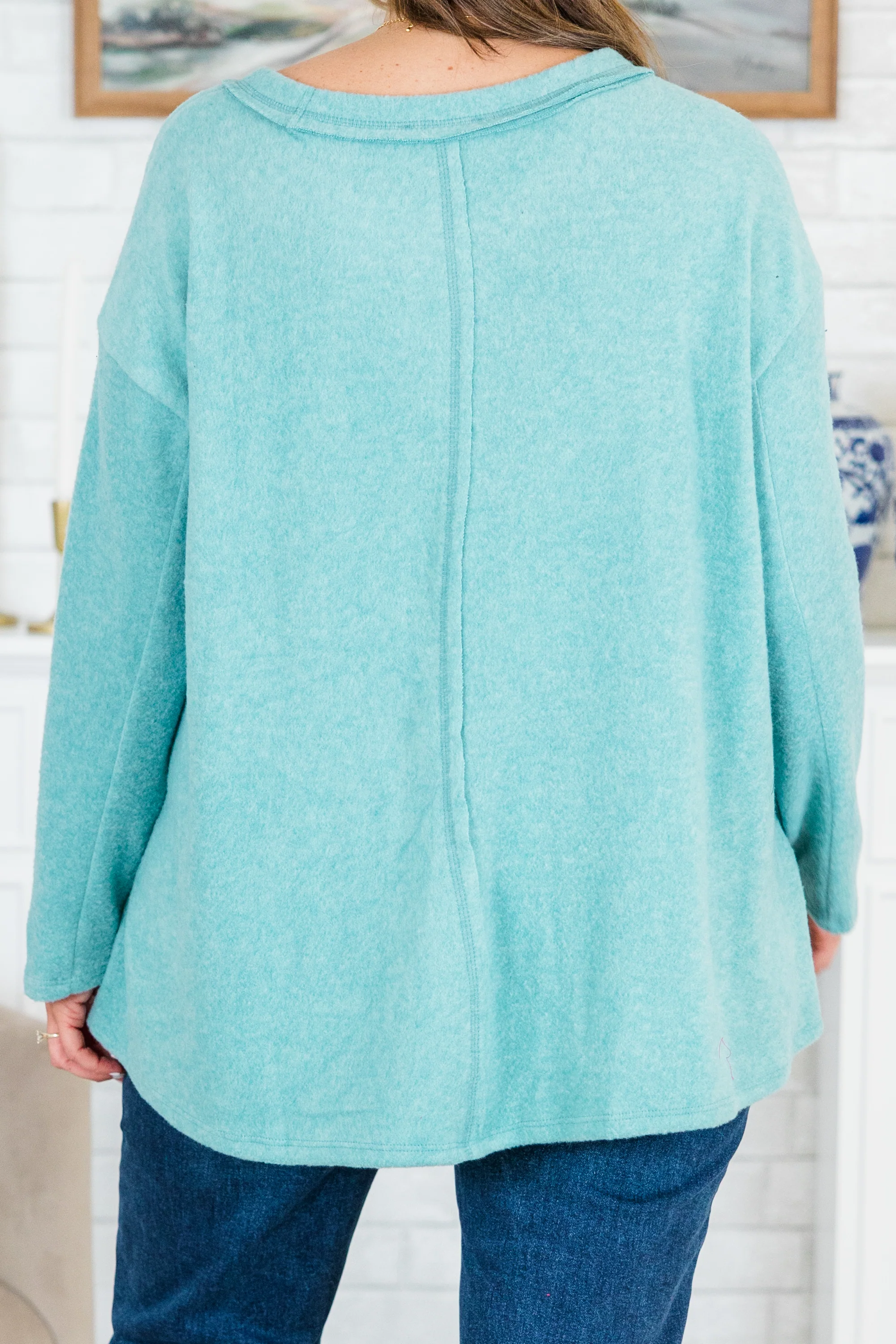 Perfect Weekend Top, Dusty Teal - Giverhouse