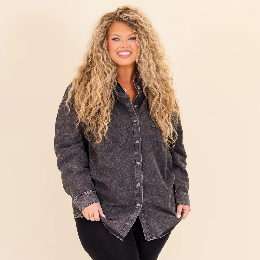 Stay In My Heart Shacket, Gray - Giverhouse