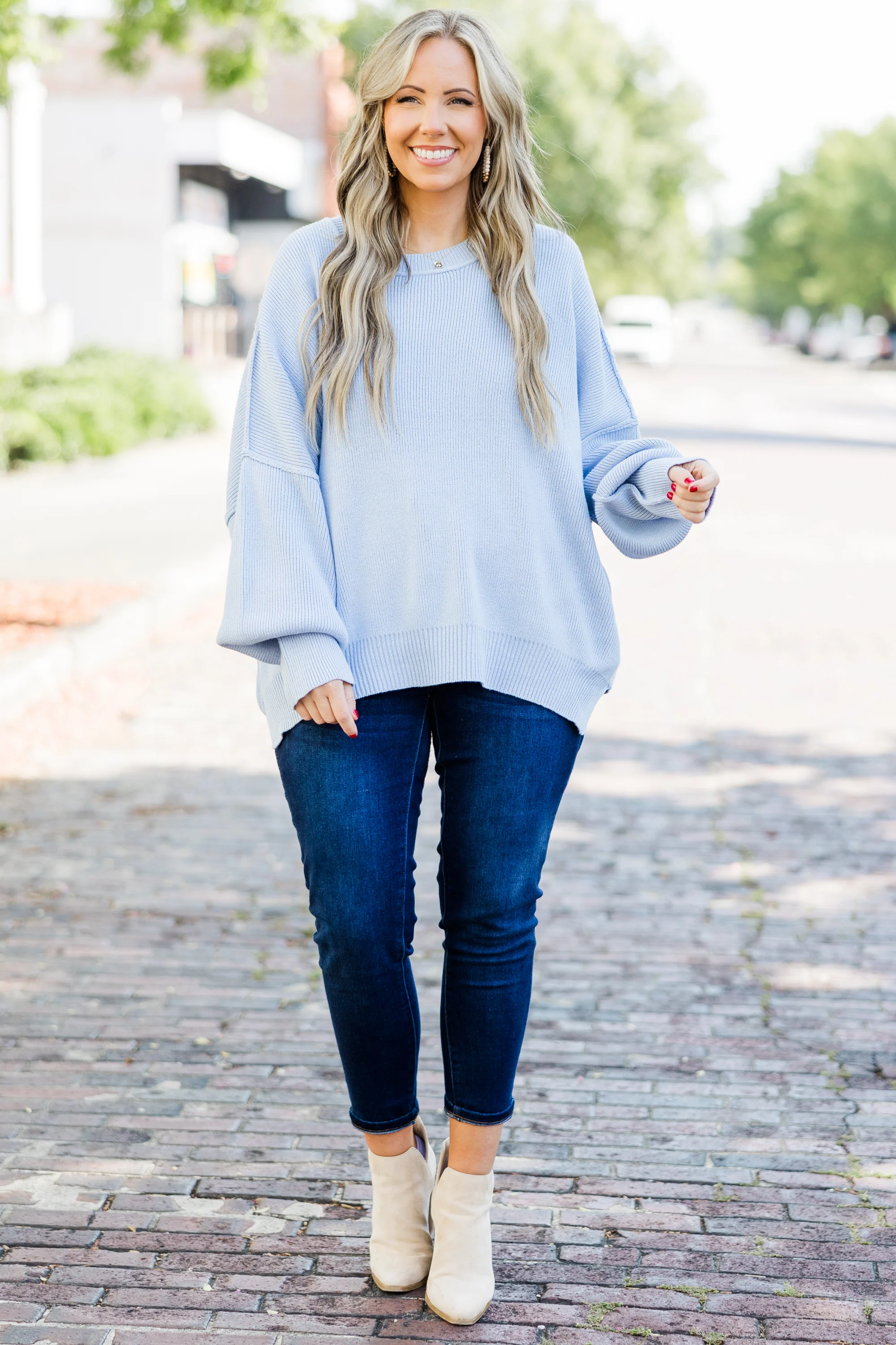 Magically Perfect Sweater, Light Blue - Giverhouse