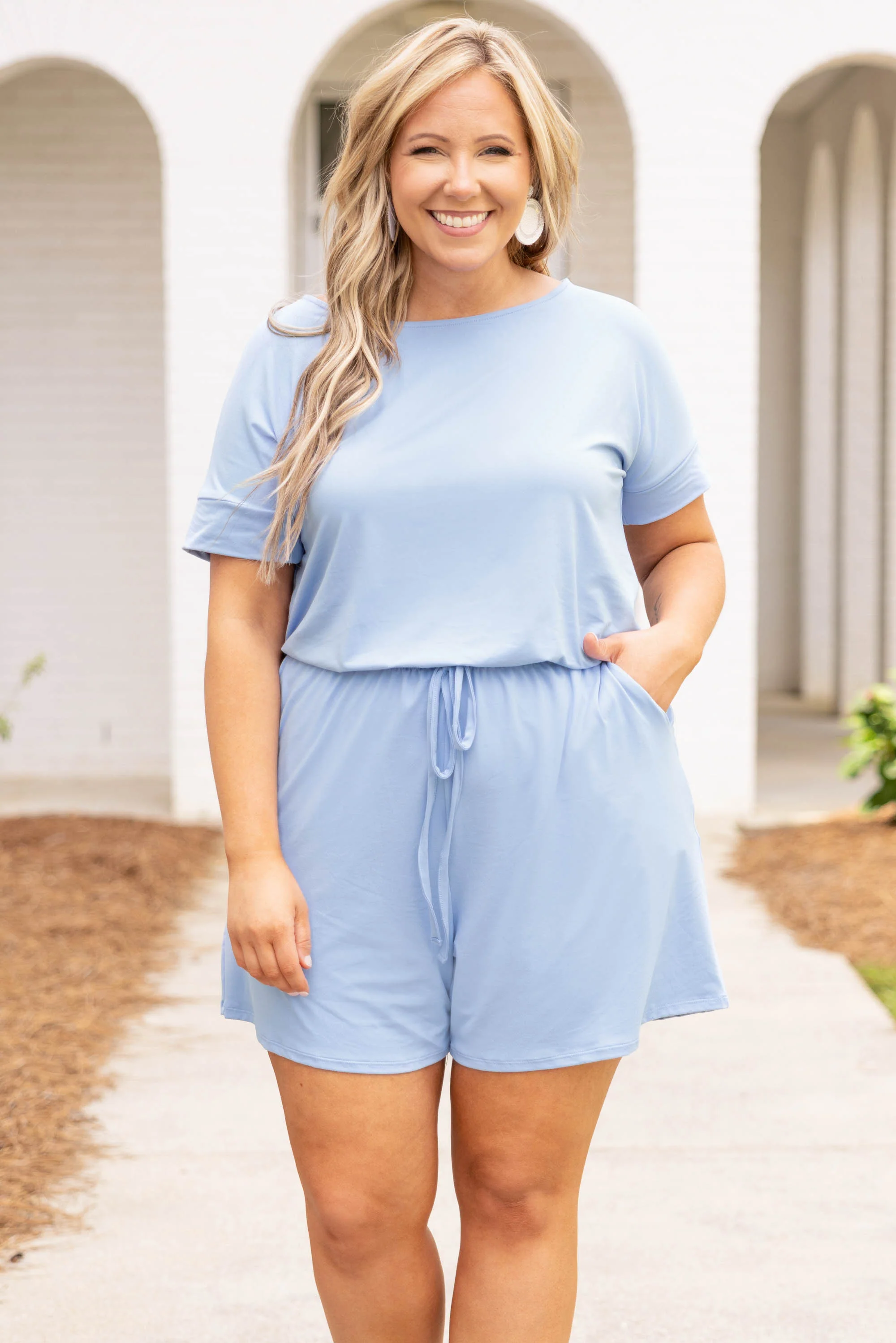 Happiness Blooms Romper, Spring Blue - Giverhouse