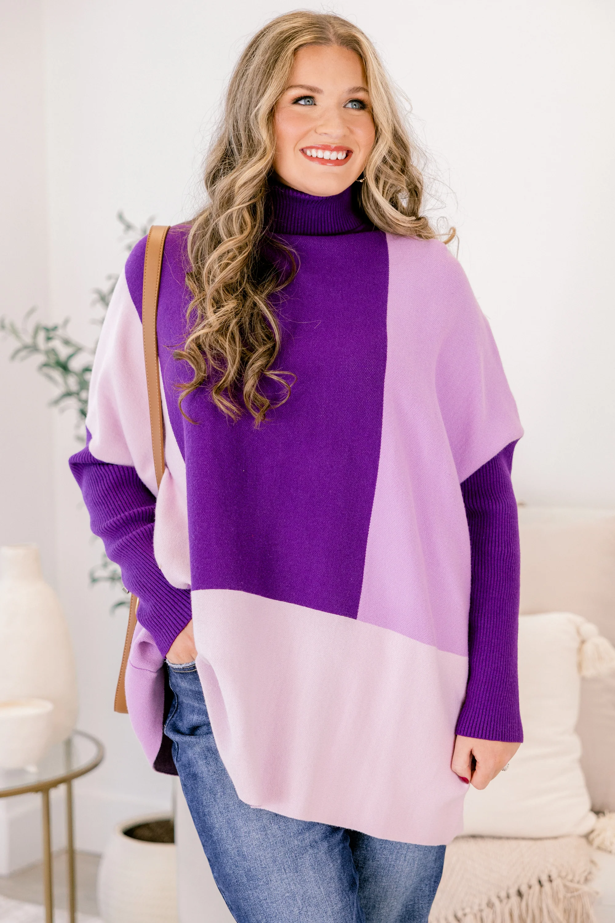 Mosaic Melody Sweater, Purple - Giverhouse