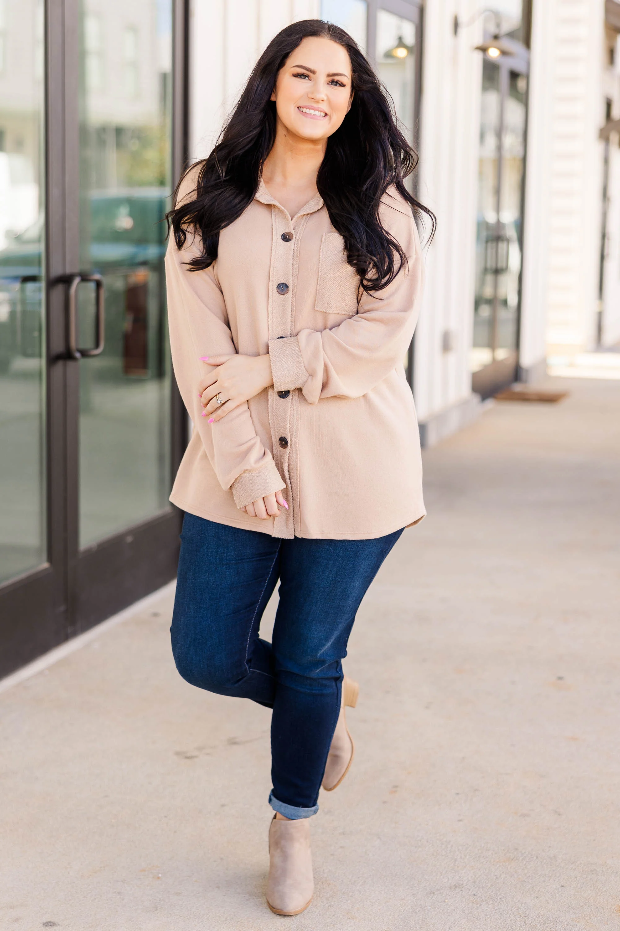 Memories I Can Use Top, Taupe - Giverhouse