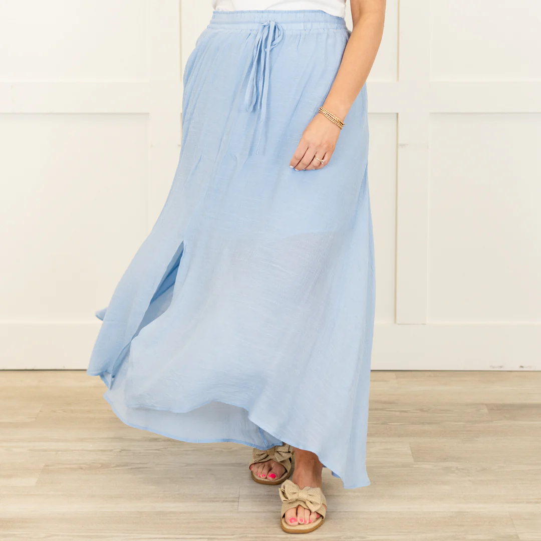 The Break Is Over Skirt, Misty Blue - Giverhouse