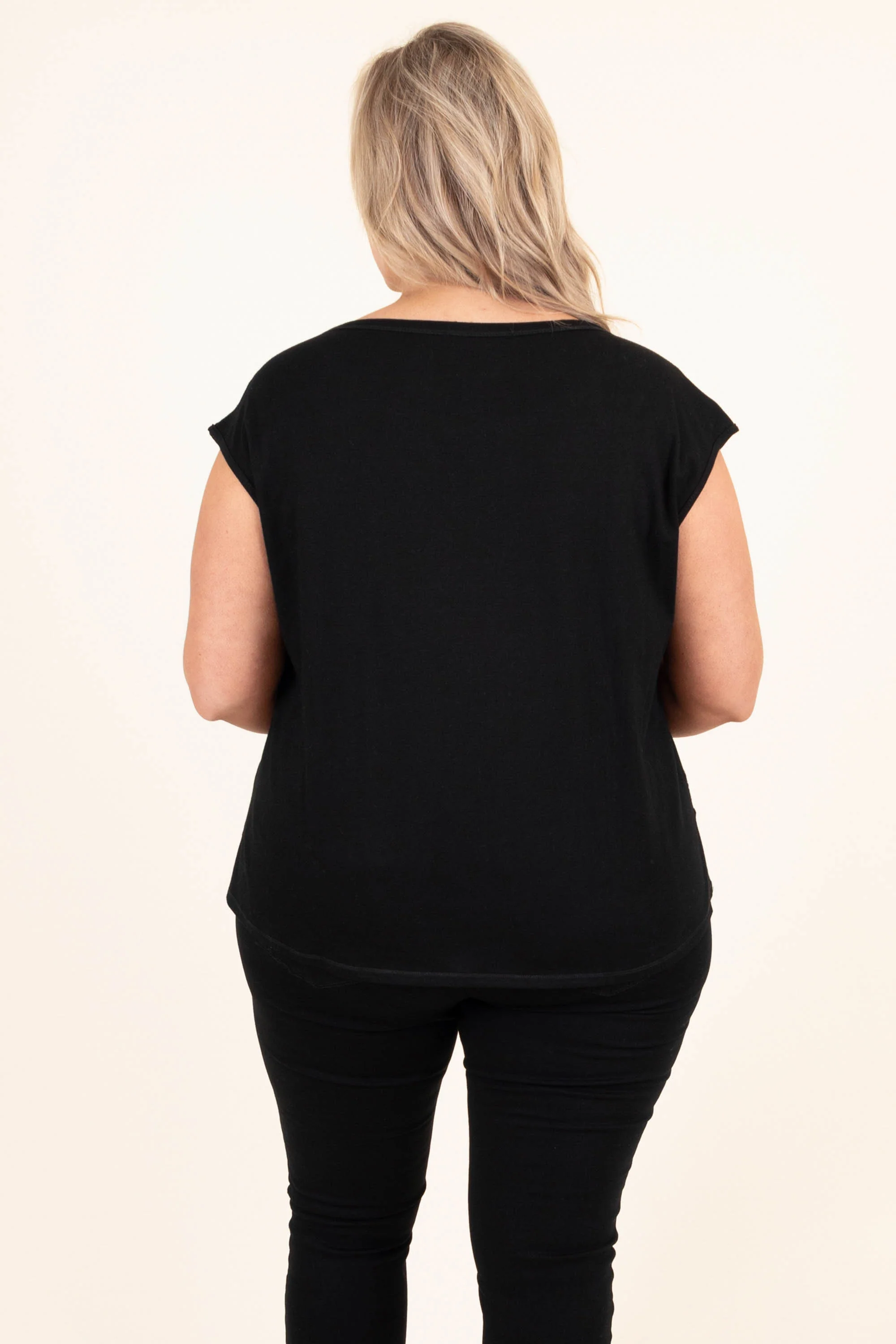 Let Time Stop Top, Black Taupe - Giverhouse