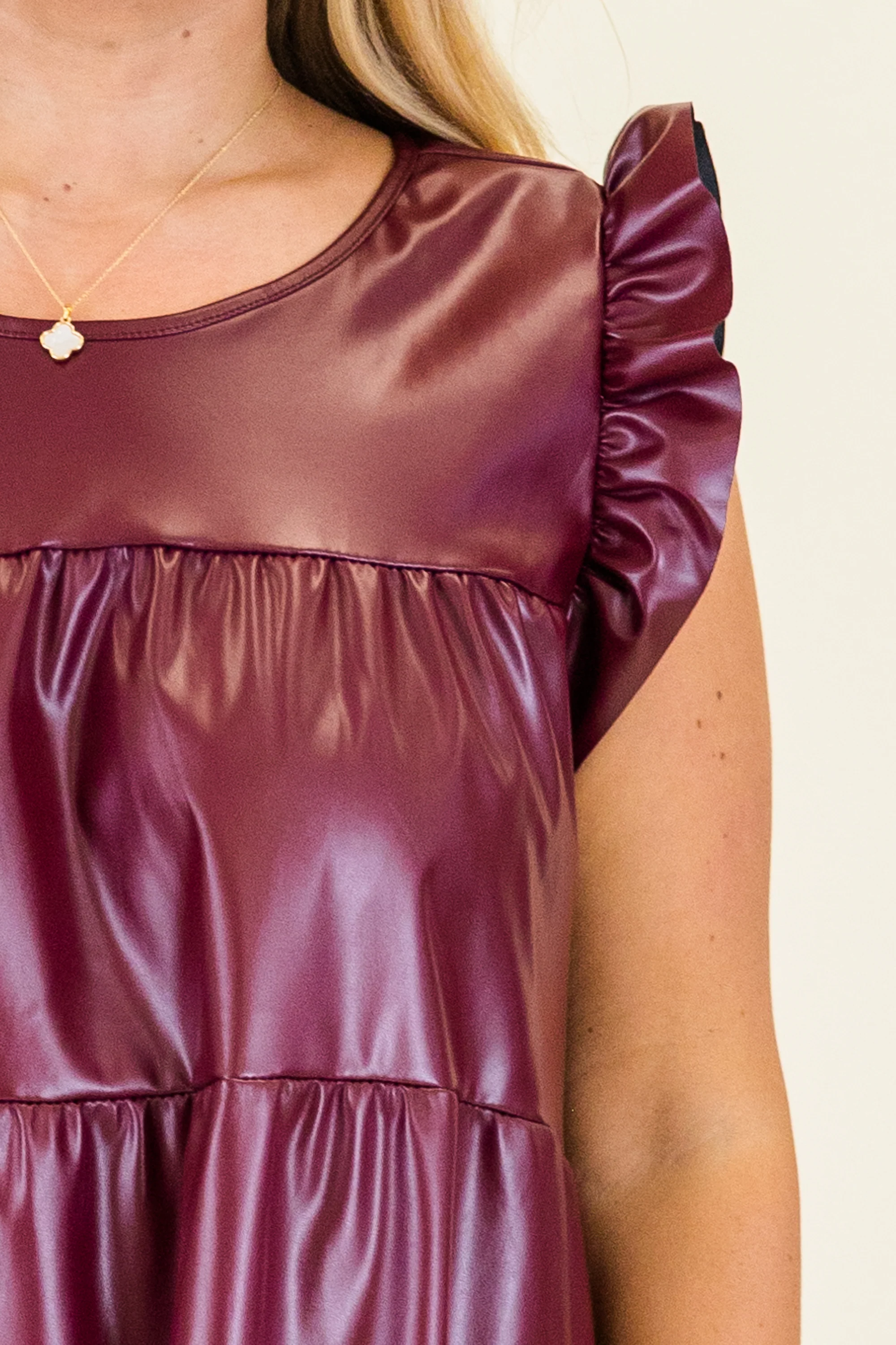 Flirty Fun Top, Burgundy - Giverhouse