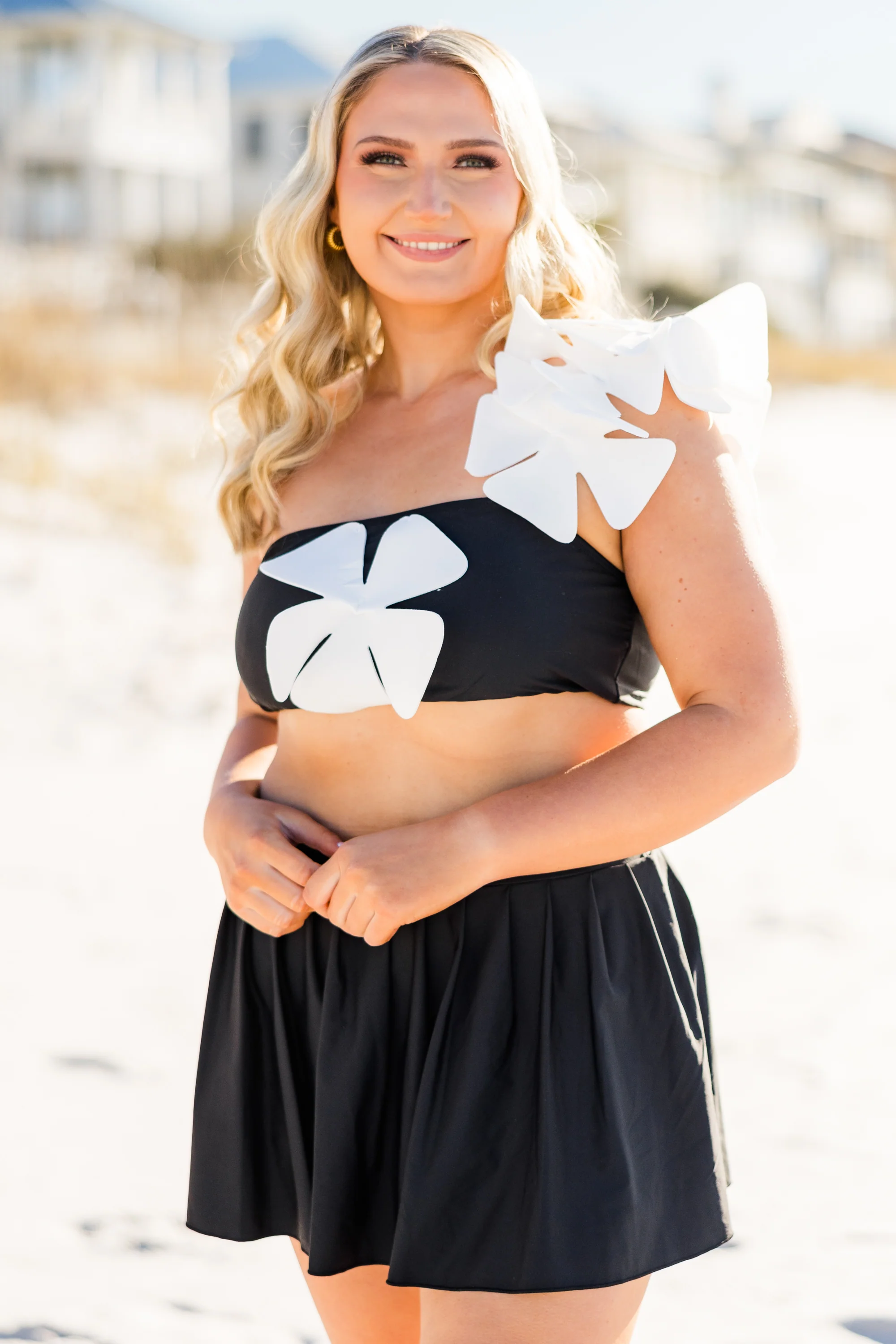 Flirty Skirty Swim Bottom, Black - Giverhouse