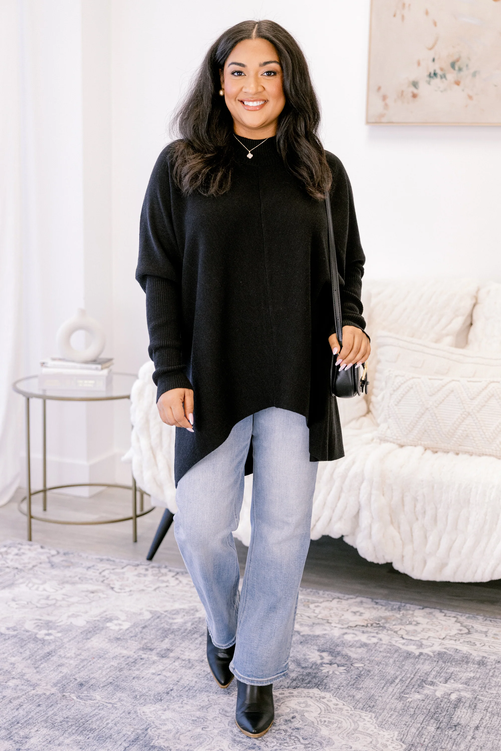 Thinking Of Us Tunic, Black - Giverhouse