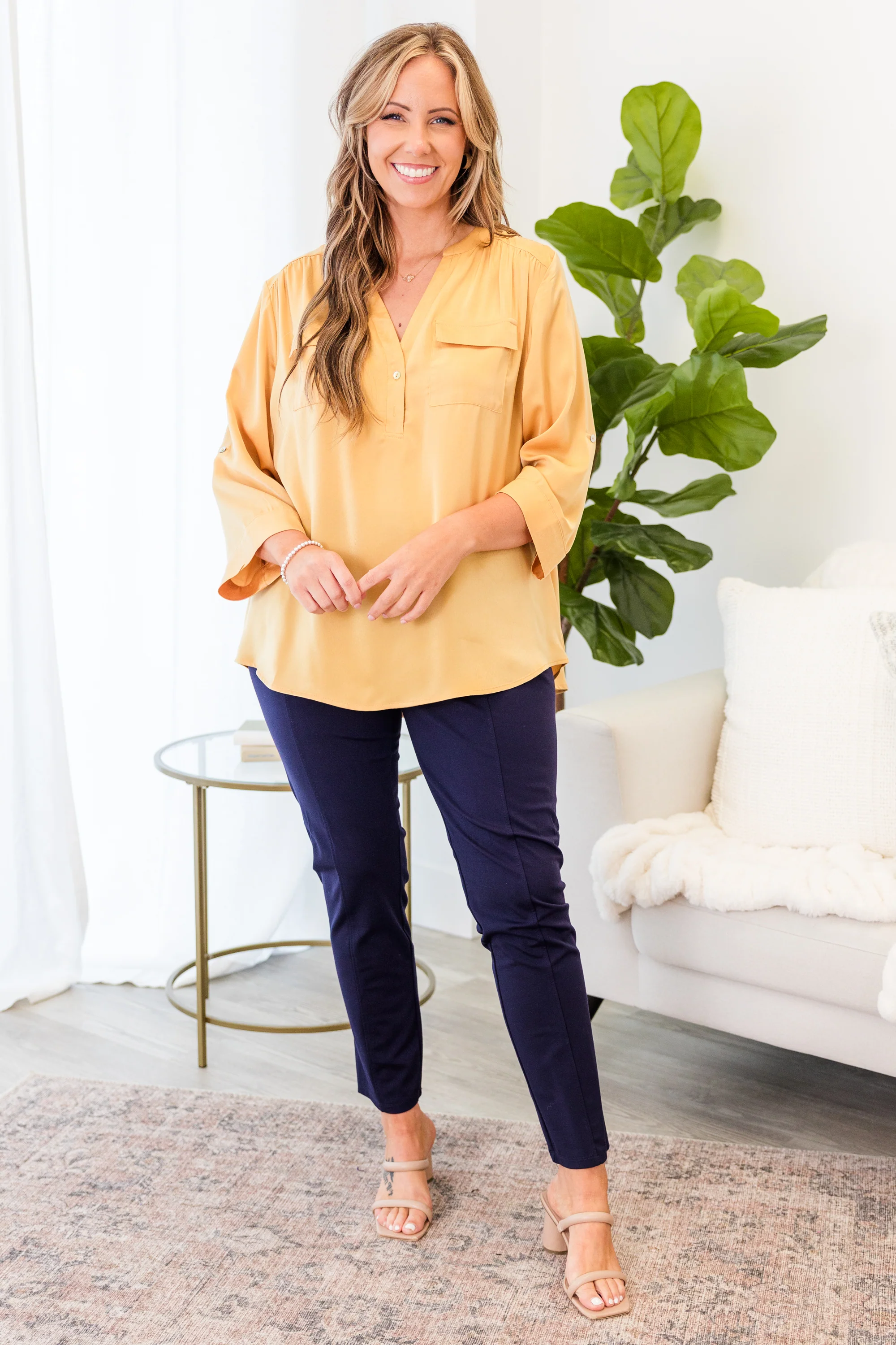 Cute And Charming Top, Yellow - Giverhouse