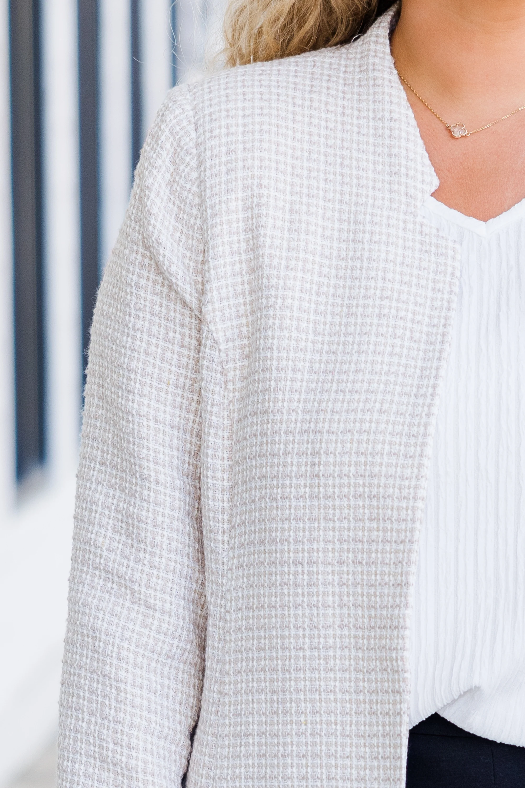 Get Down To Business Jacket, Beige - Giverhouse